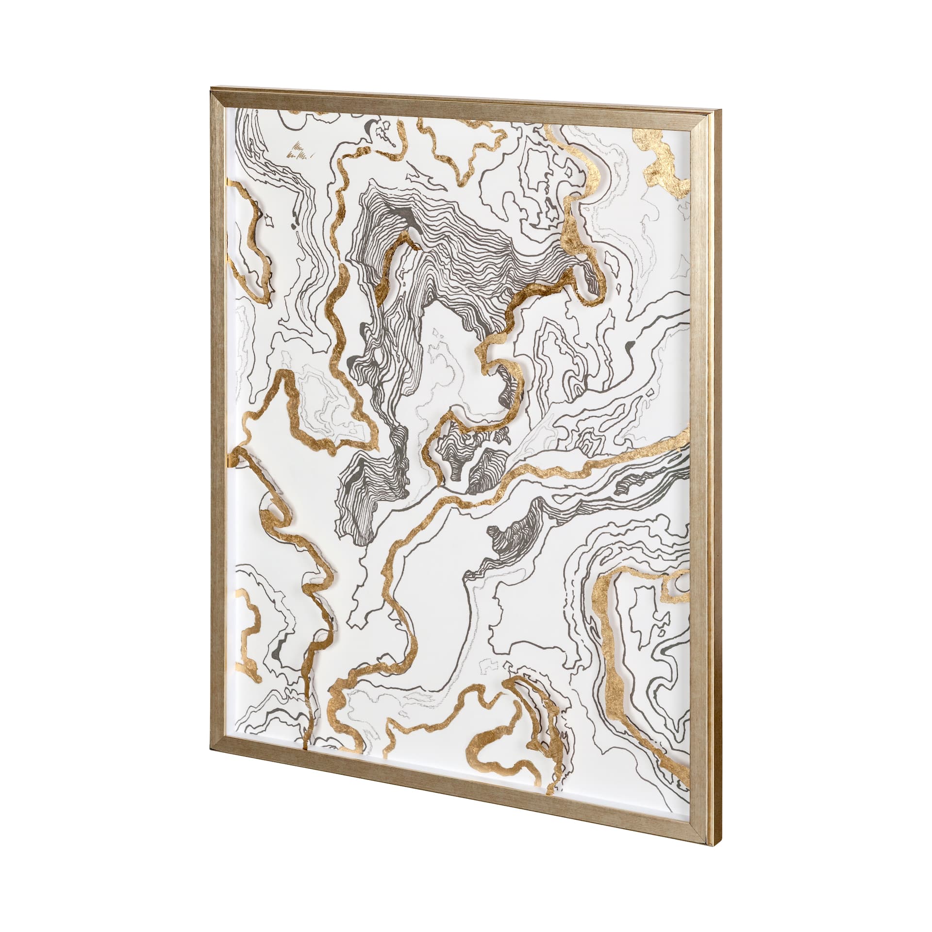 Wooden Wave I by Mercana Studio a Hand Embellished Textured Framed Art Print Matted under Glass — product photograph