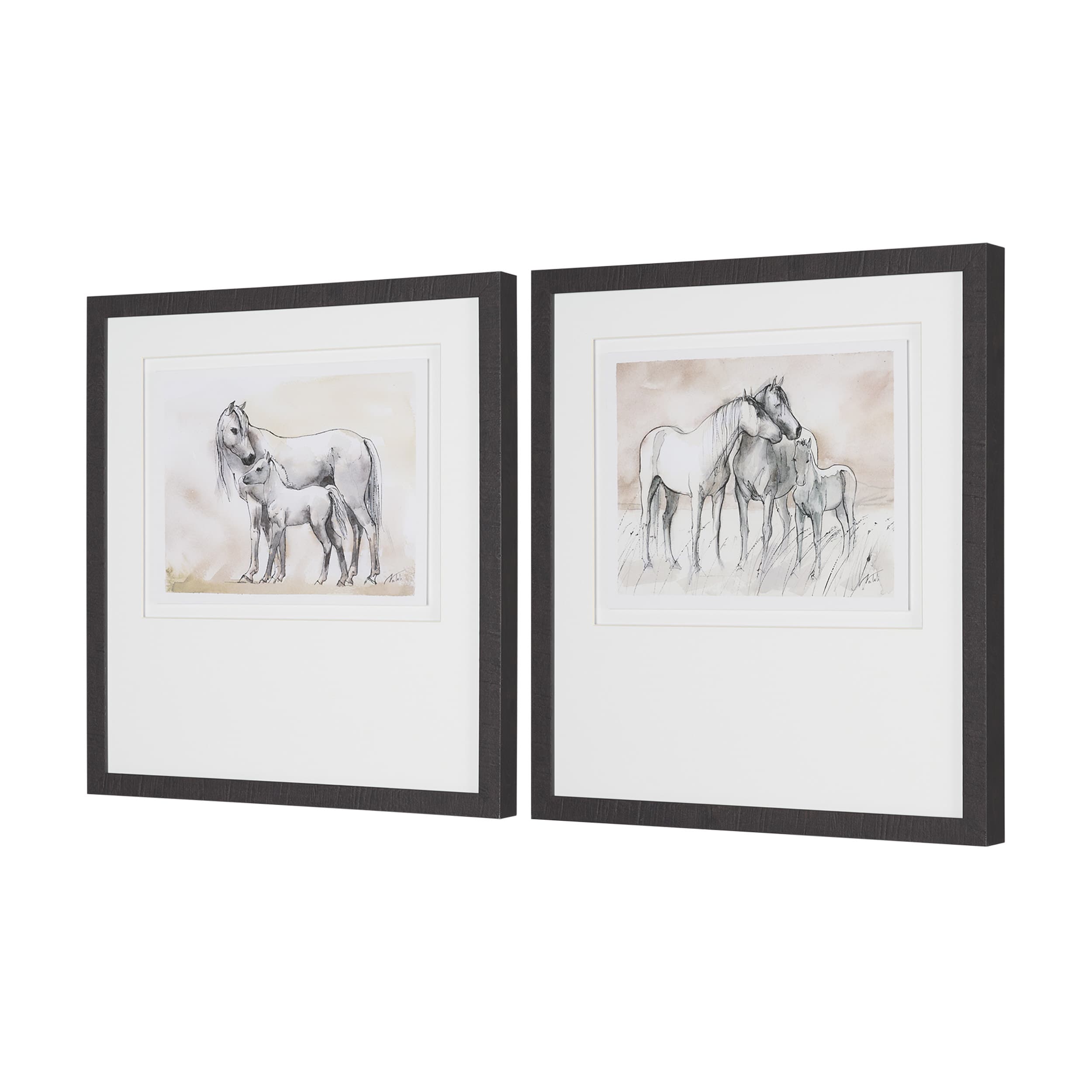 Elegant Beauties by Mercana Studio Framed Artwork Matted under Glass (Set of 2) — product photograph