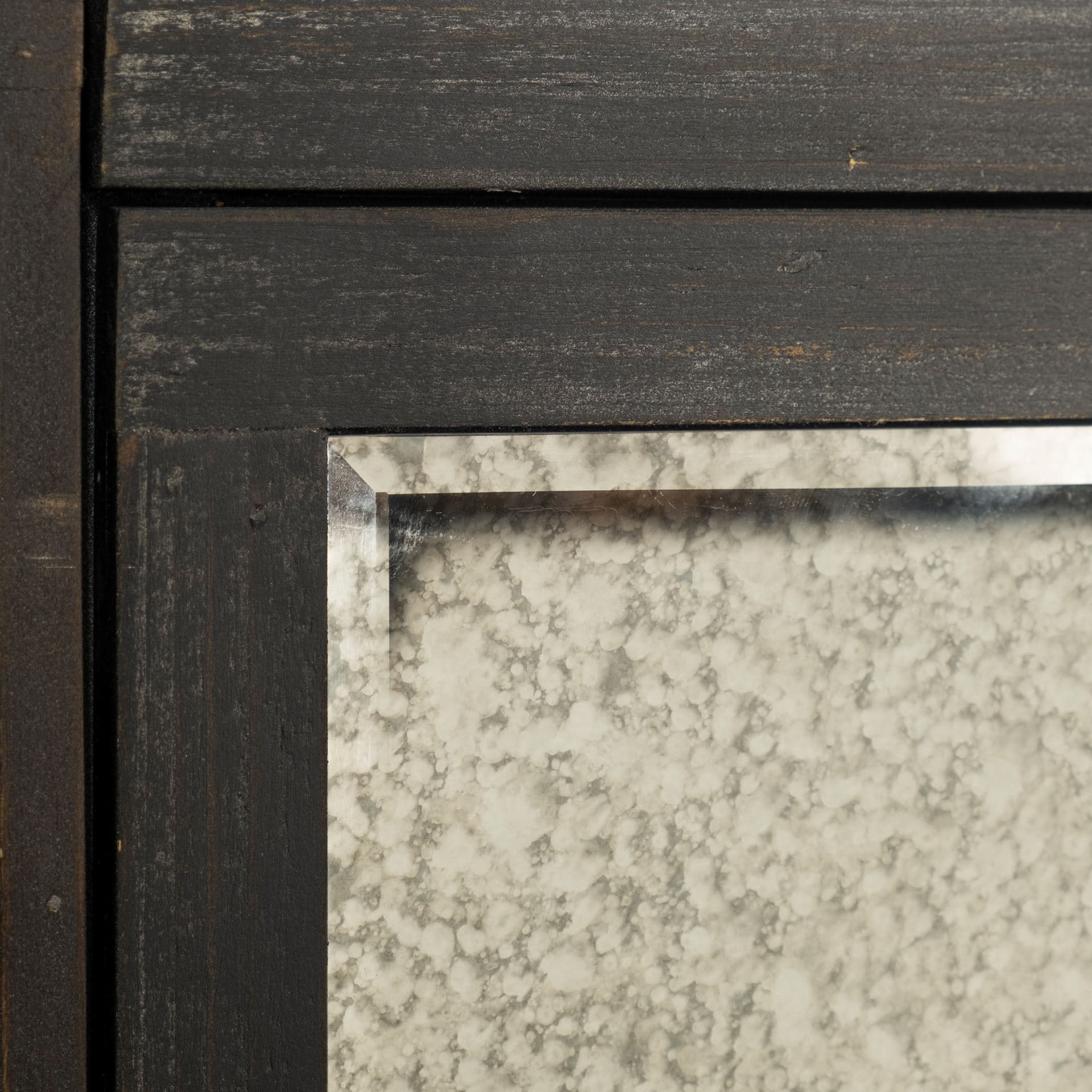 Sunnyvale 32L x 18W x 90H Dark Brown Solid Wood and Mirrored Glass Four Shelf Shelving Unit — product photograph