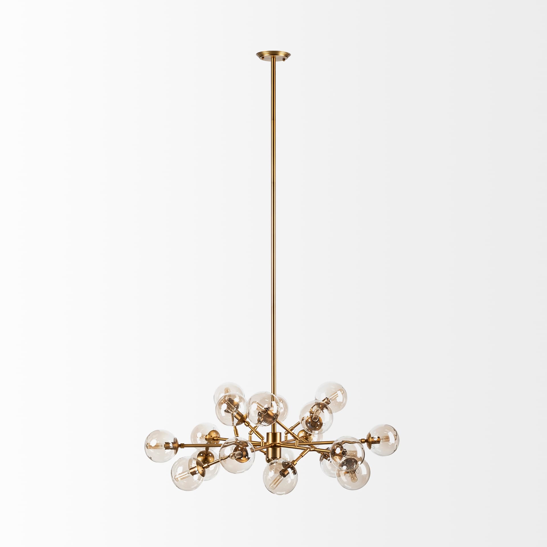 Rudyard Glass Globe and Gold Metal Chandelier — product photograph