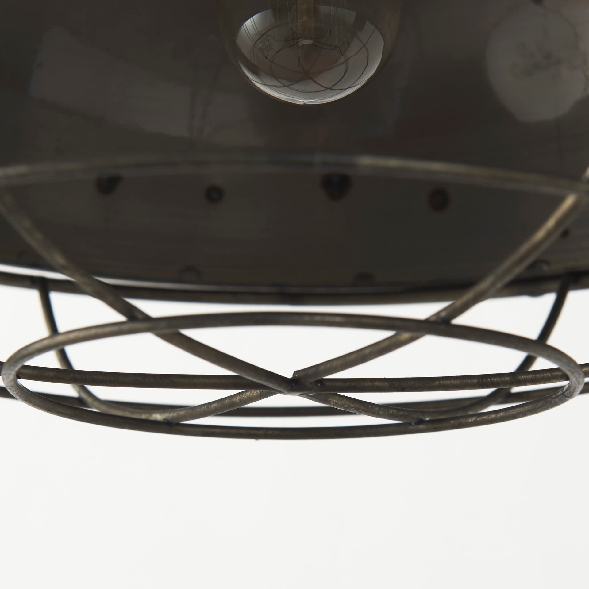 Zaio 12.5Lx 12.5W x 18.5H Weathered Antique Gold Metal Caged Bulb Pendant Light — product photograph