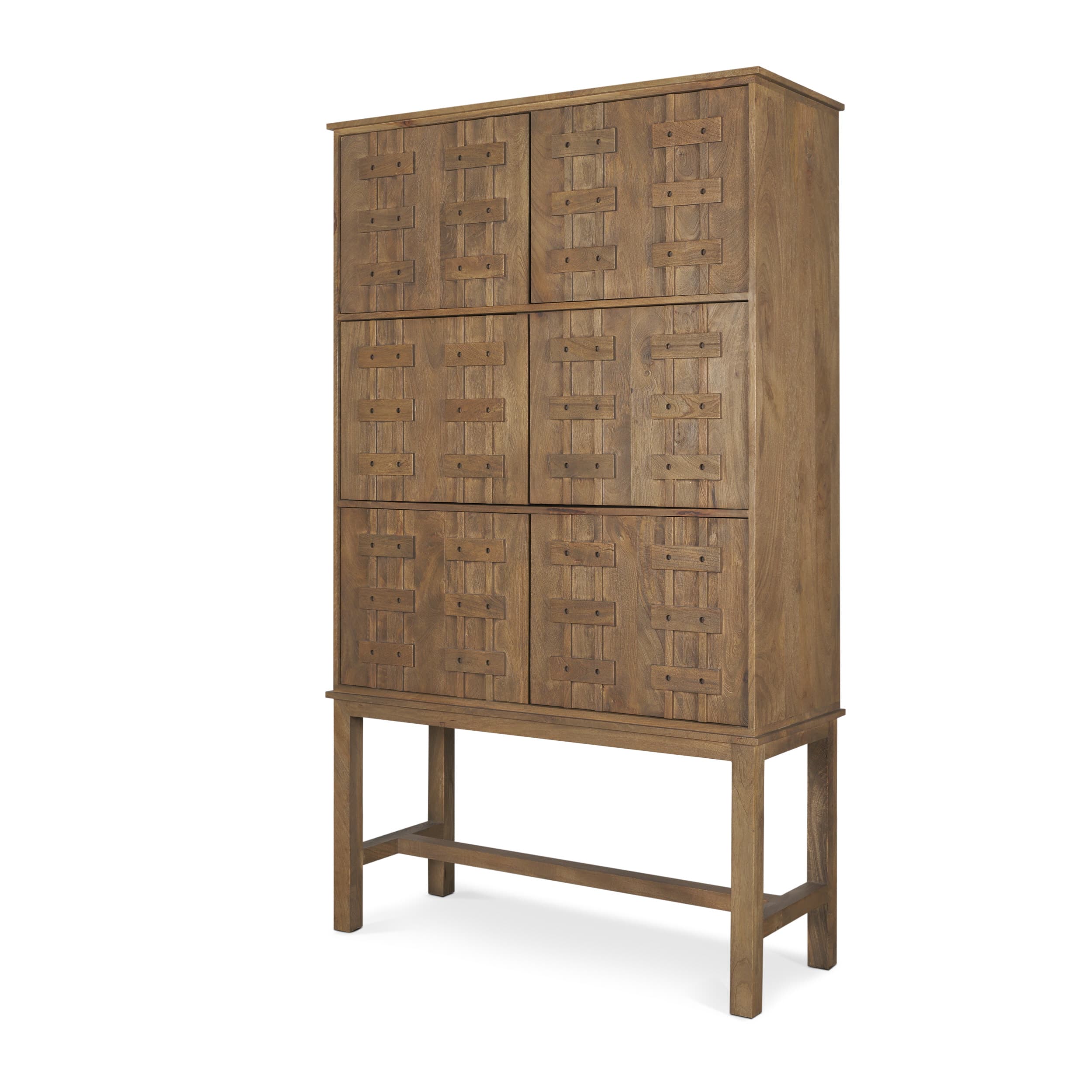 Truss Cool Brown Wood 6 Door Tall Cabinet — product photograph