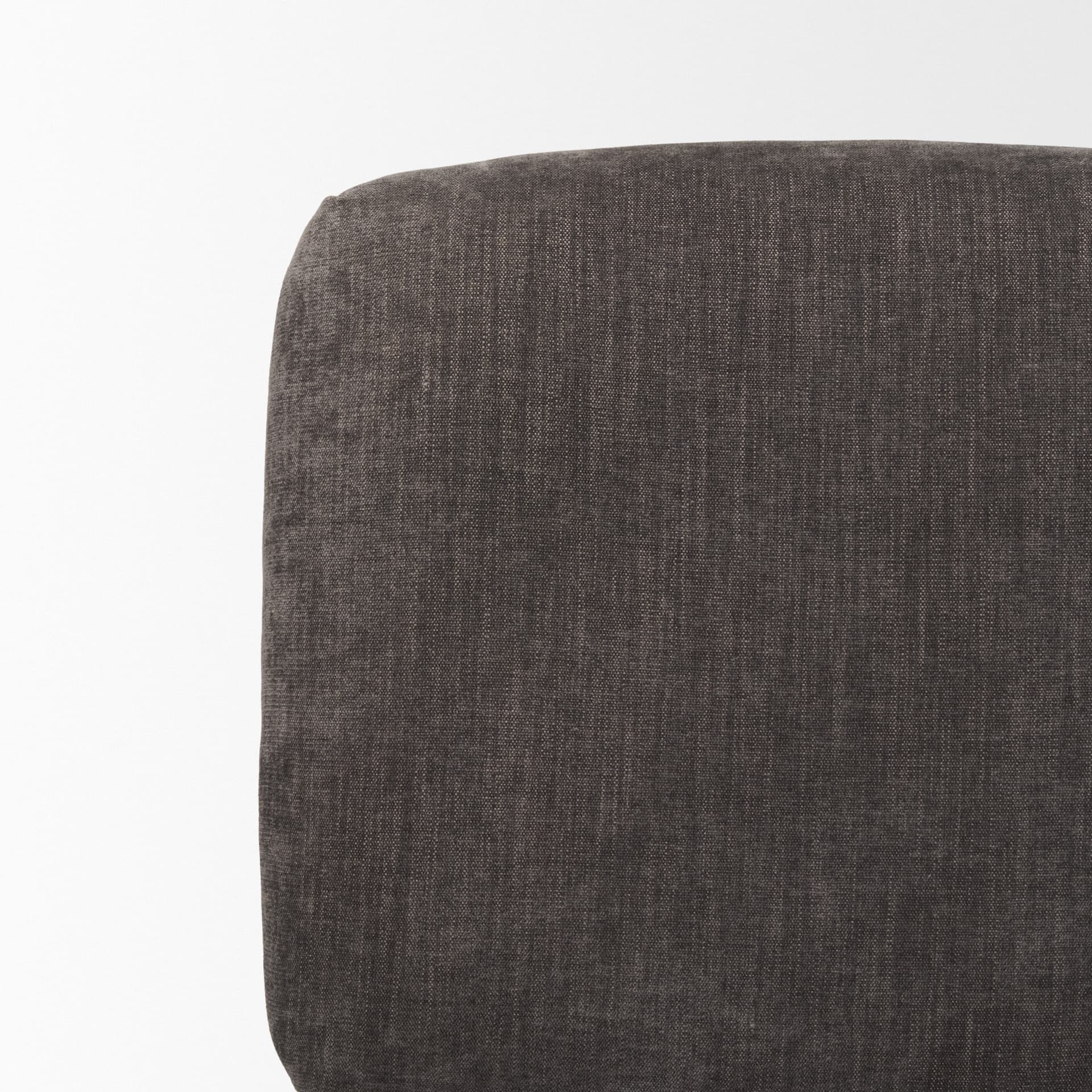 Nora Charcoal Fabric w/ Matte Black Metal Legs Accent Chair — product photograph