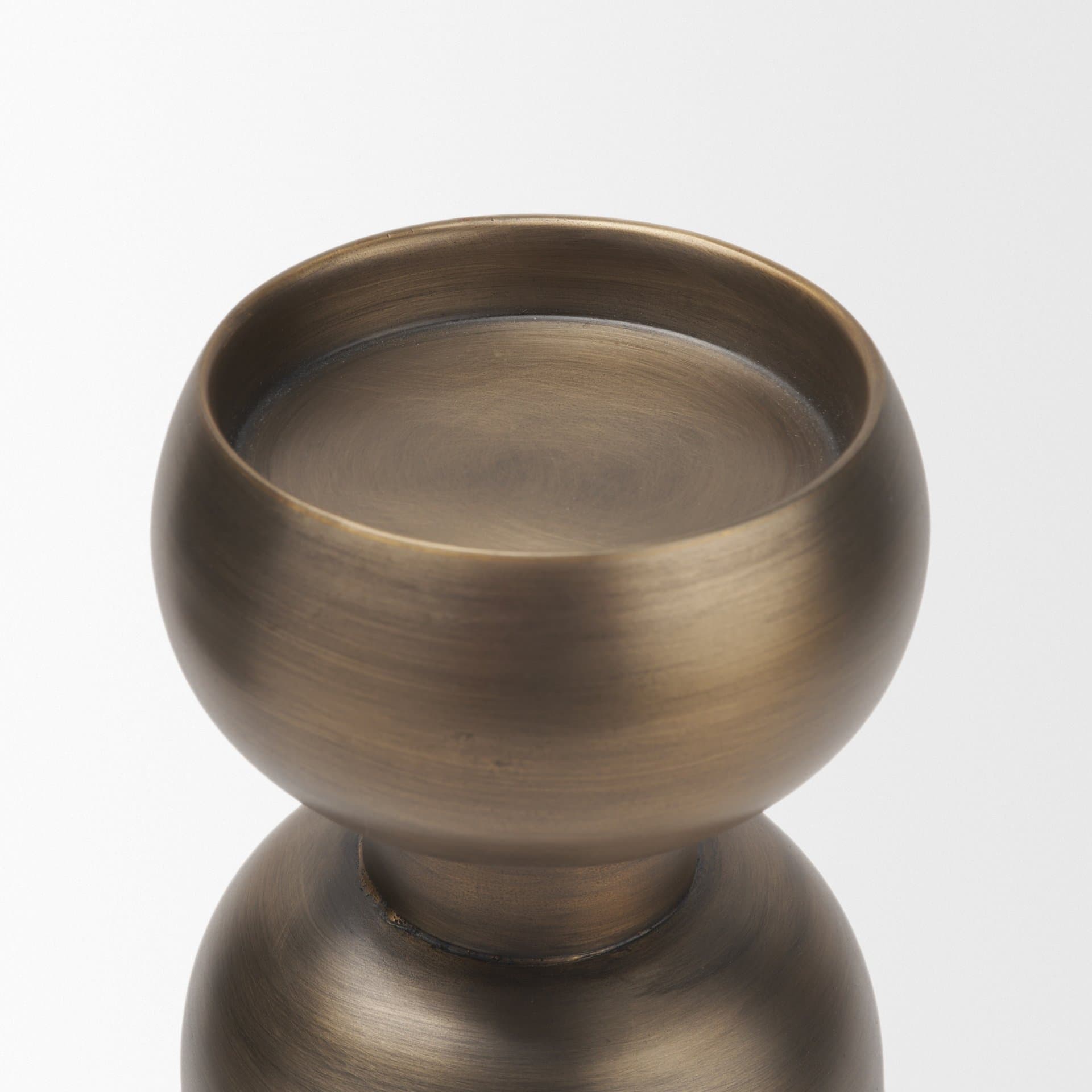 Pelar Large Antiqued Brass Stacked Pillar Candle Holder — product photograph