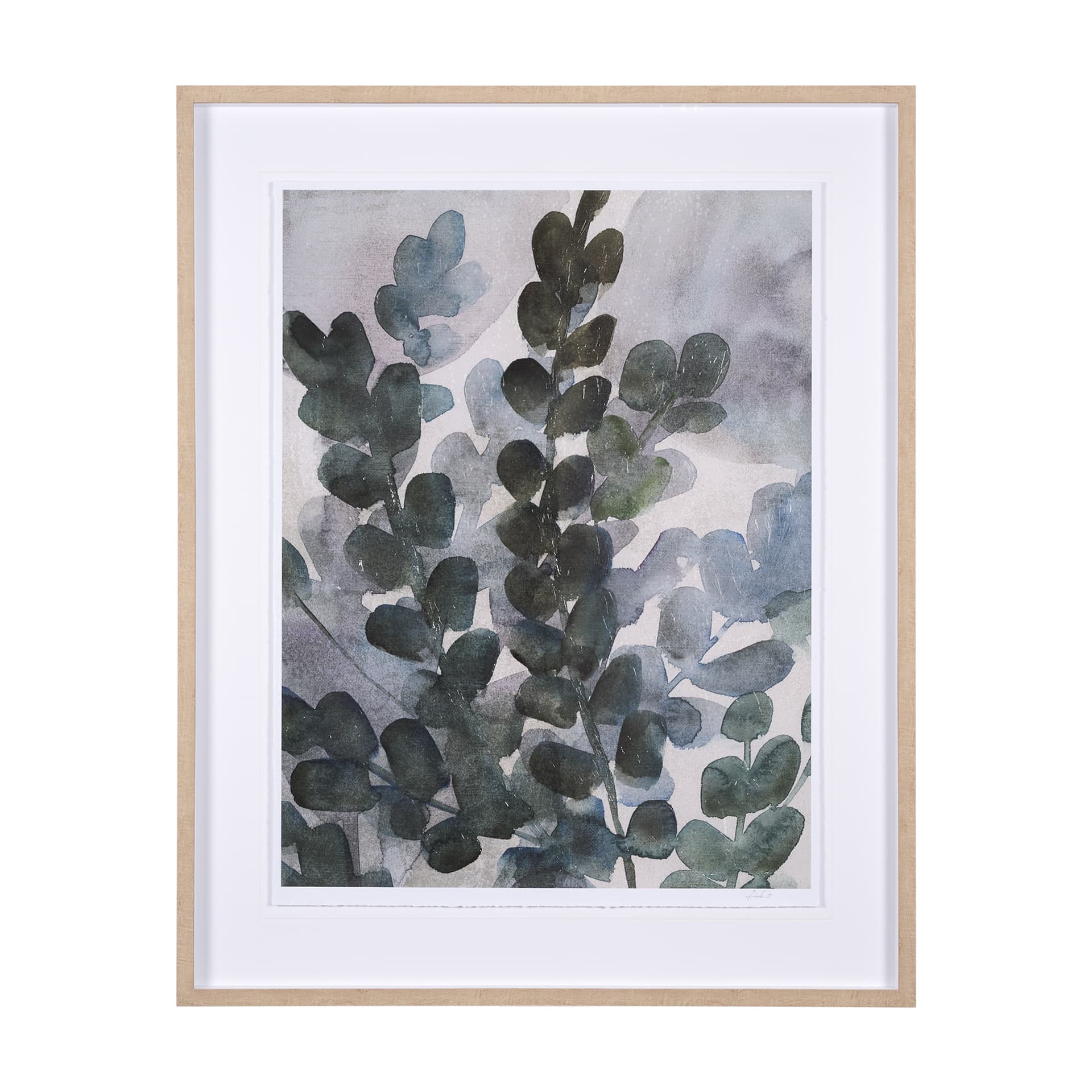 Summer Foliage I by Mercana Studio a Hand Embellished Textured Framed Art Print Matted under Glass — product photograph