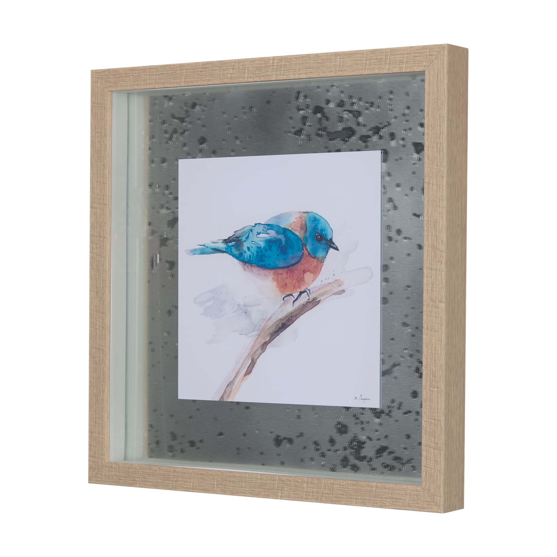 Eastern Blue IV by Mercana Studio a Hand Embellished Textured Framed Art Print Matted under Glass — product photograph