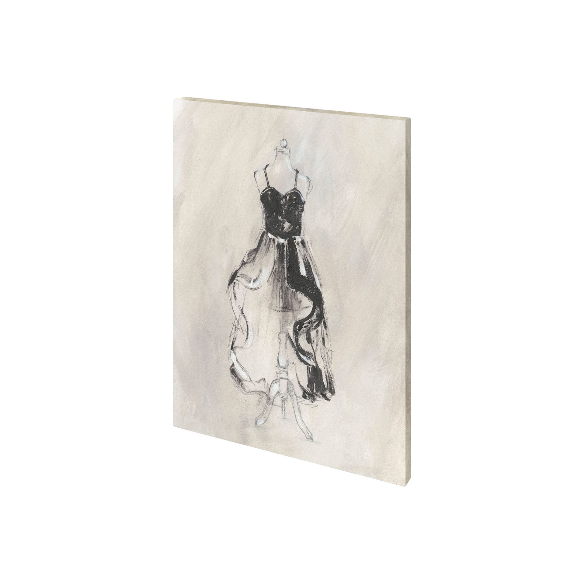 Black Evening Gown II by Ethan Harper a Hand Embellished Textured Canvas — product photograph