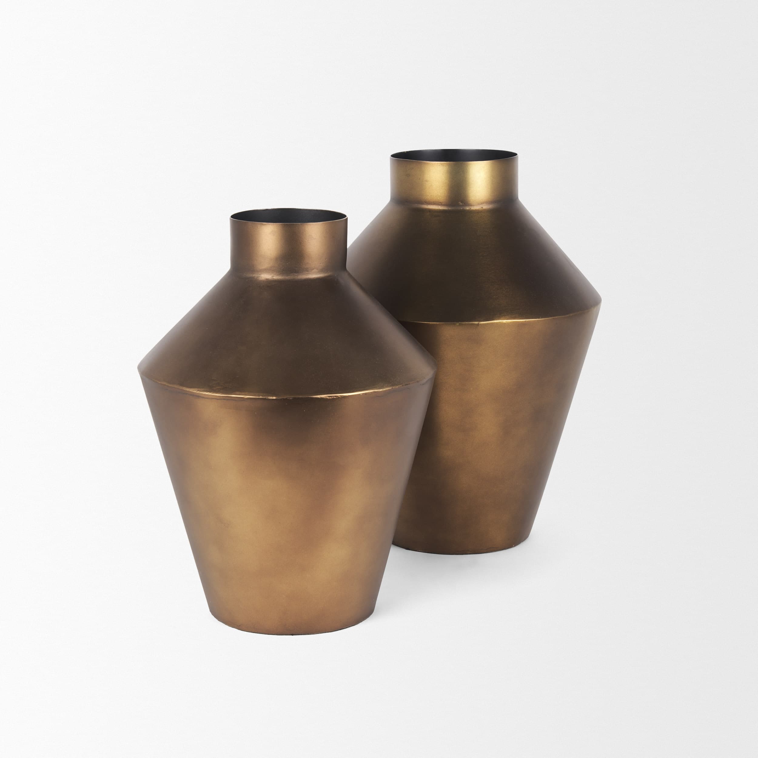 Perrin Small Brushed Gold Metal Decorative Vase — product photograph