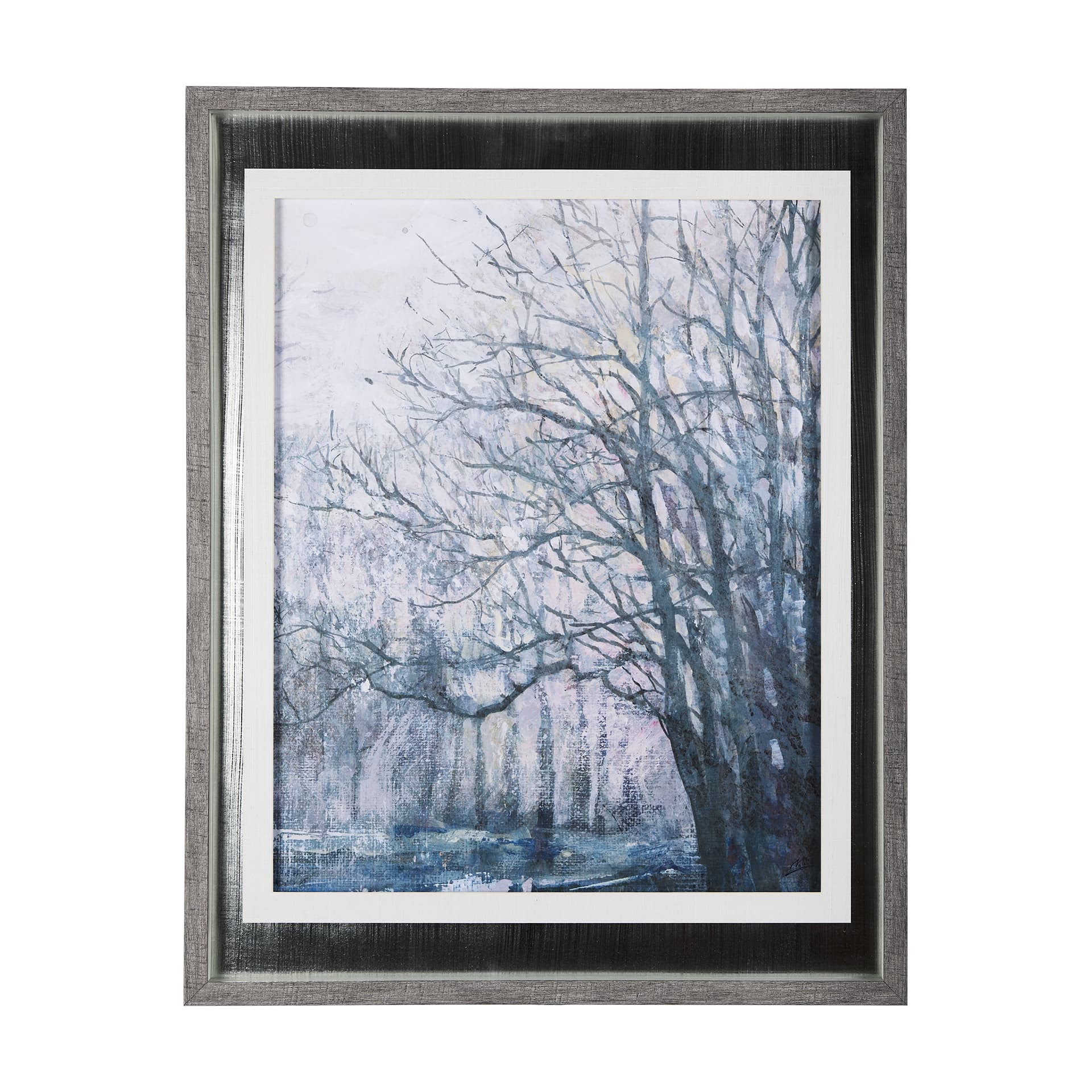 A Fresh Winter Morning II by Mercana Studio Hand Embellished Framed Art Print Matted under Glass — product photograph