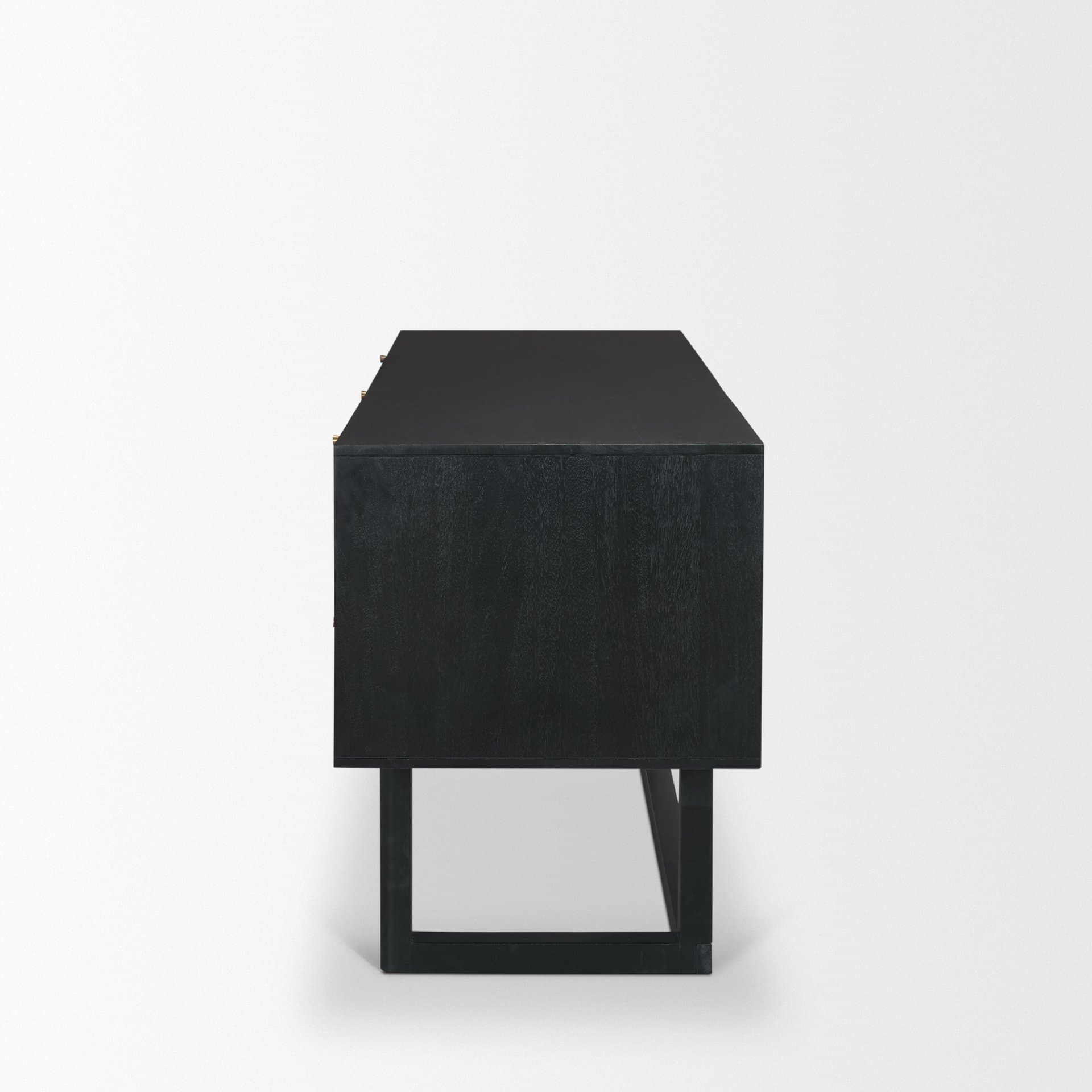 Grier 60" Black Solid Wood W/ Black Cane Office Desk — product photograph