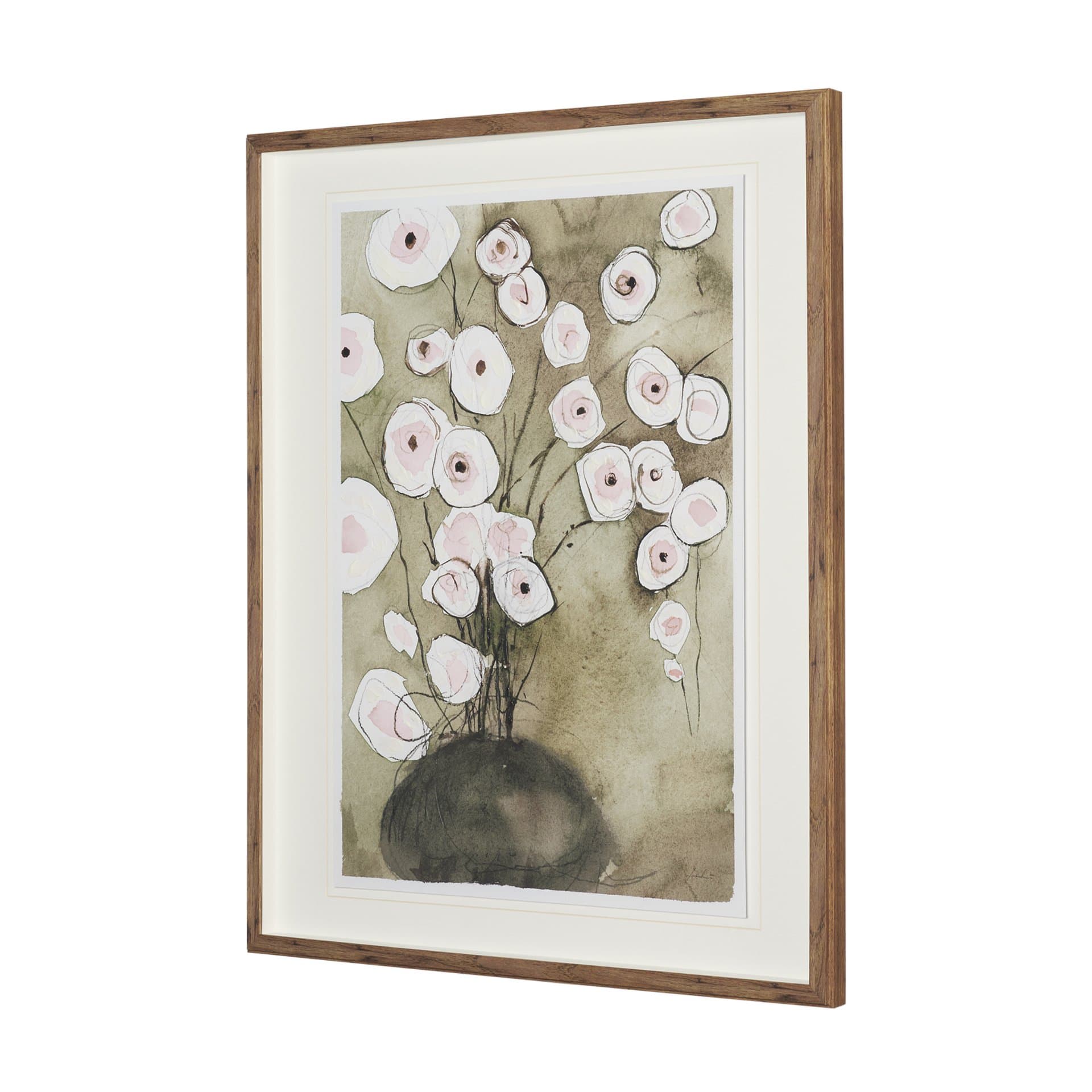 Butterfly Ranunculus I by Mercana Studio Hand-Embellished Framed Artwork Matted under Glass — product photograph