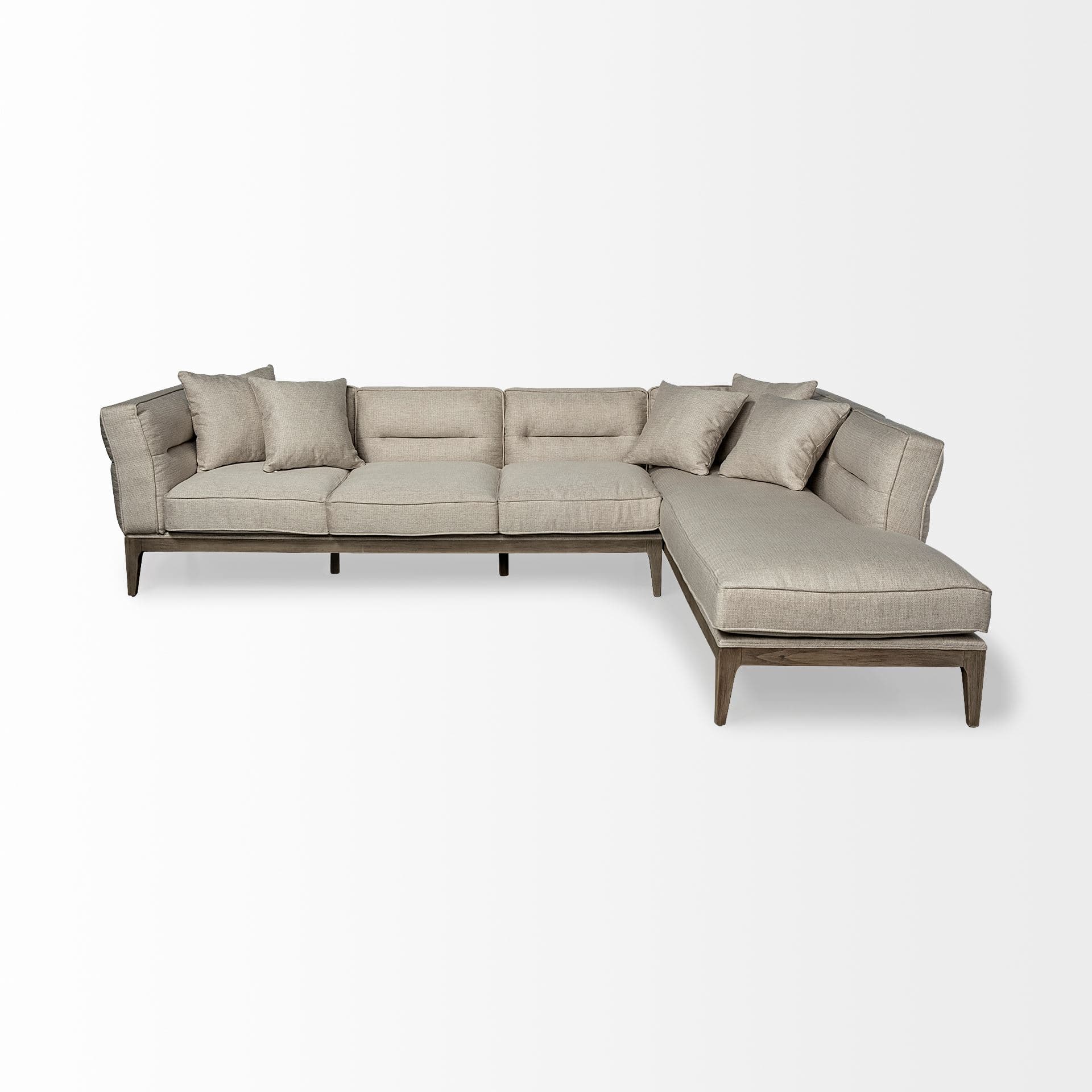 Denali III Beige Upholstered Wooden Frame Sectional — product photograph