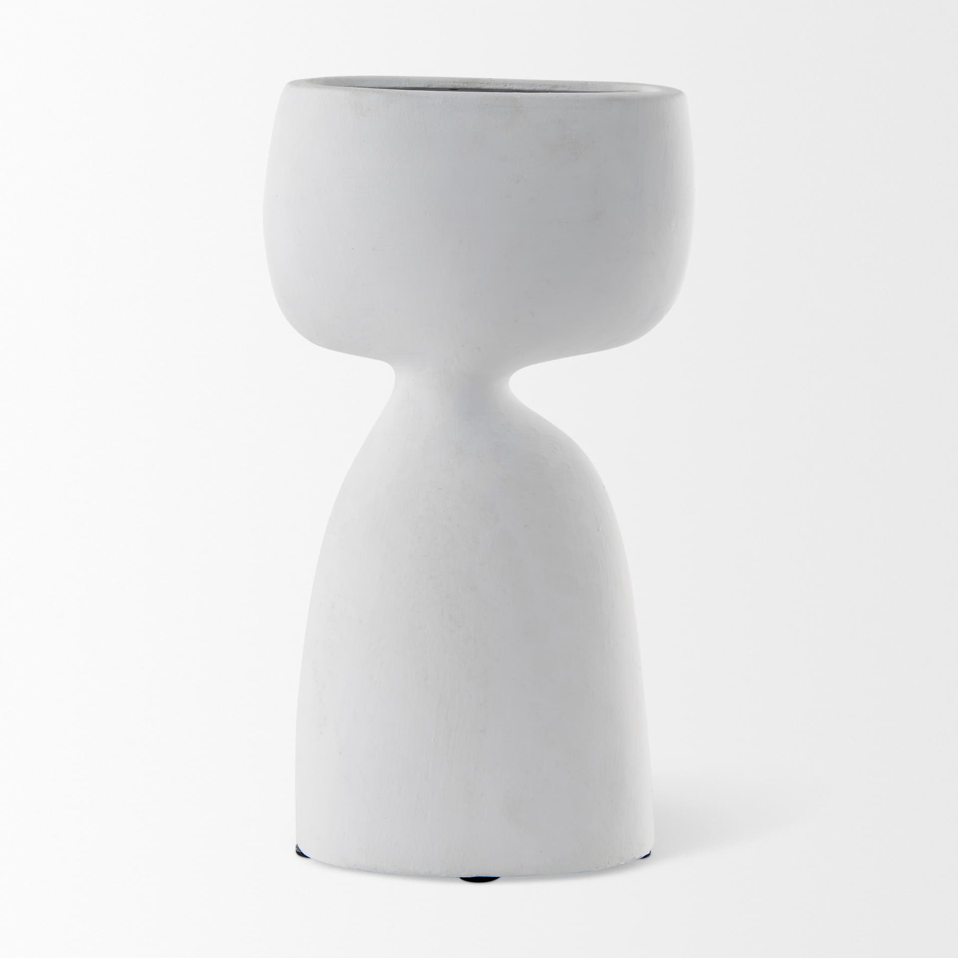 Tatum 11.6H Sculptural White Ceramic Vase — product photograph