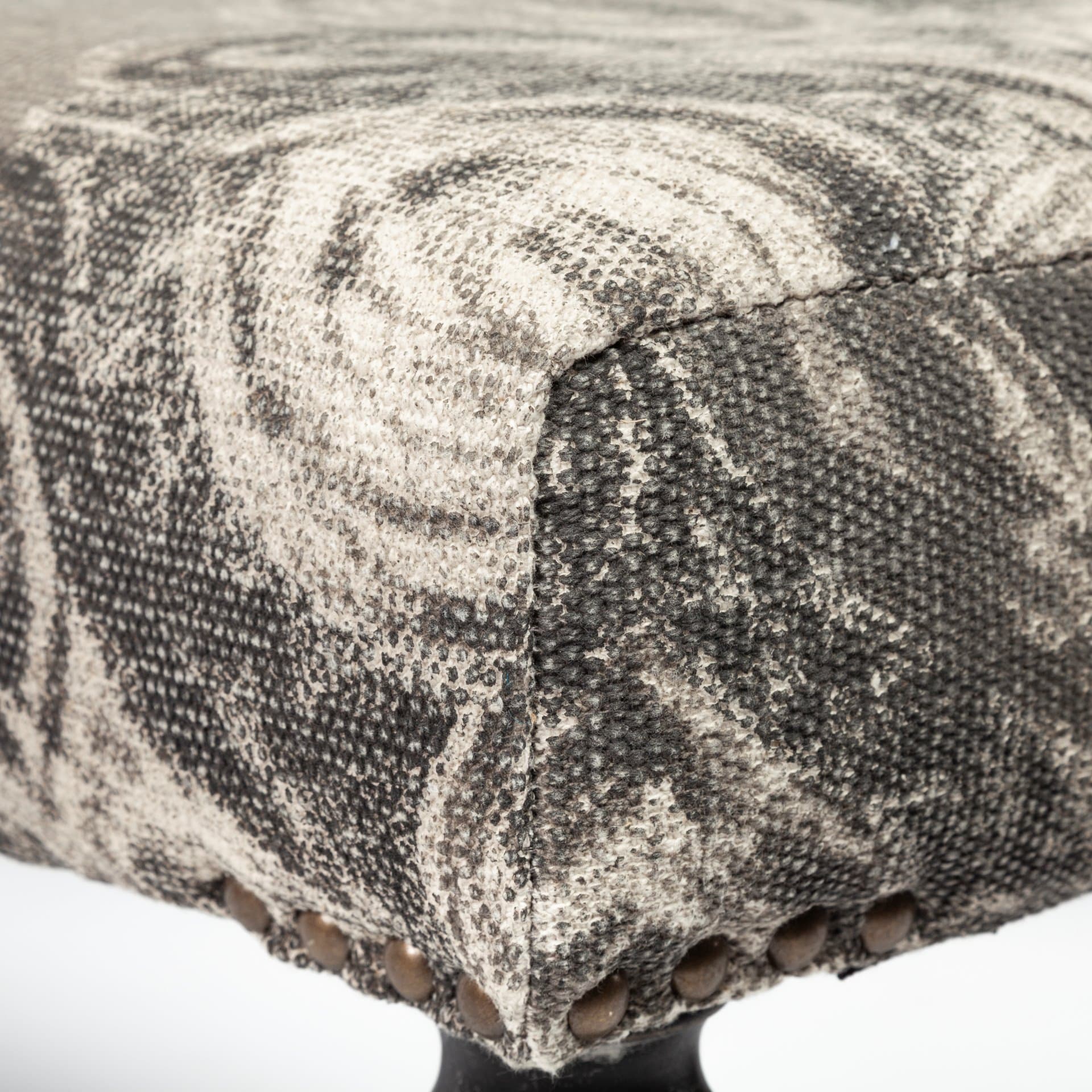Alhambra 55L x 14W Upholstered Gray Seat W/Black Wood Legs Accent Bench — product photograph