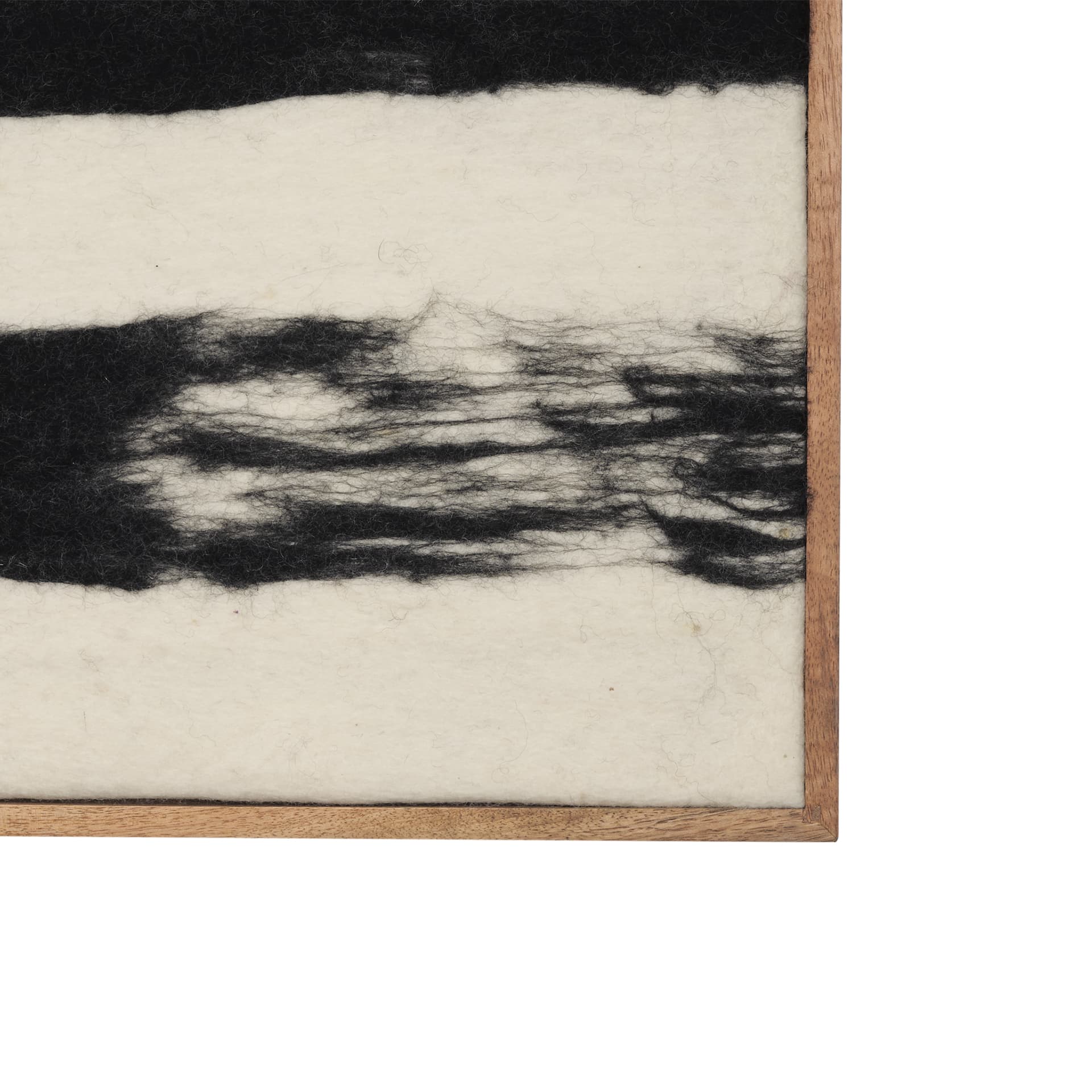 Rollins Large Cream w/ Black Stripes Wool Framed Art — product photograph