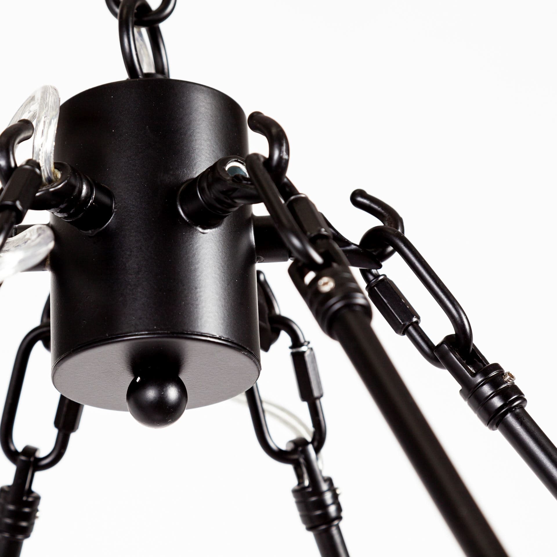Decamp I (47.2"x36.2") Black Metal Chassis Glass Tube Twelve Light Chandelier — product photograph