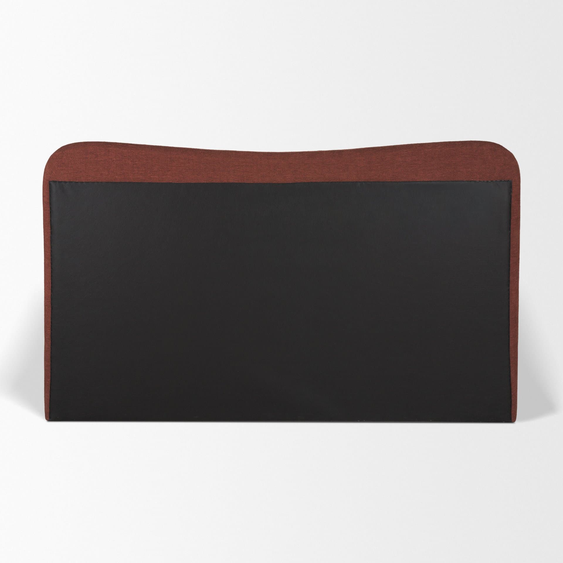 Solene King Upholstered Bedframe w/ Footbed | Curved Headboard | Burgundy Fabric — product photograph