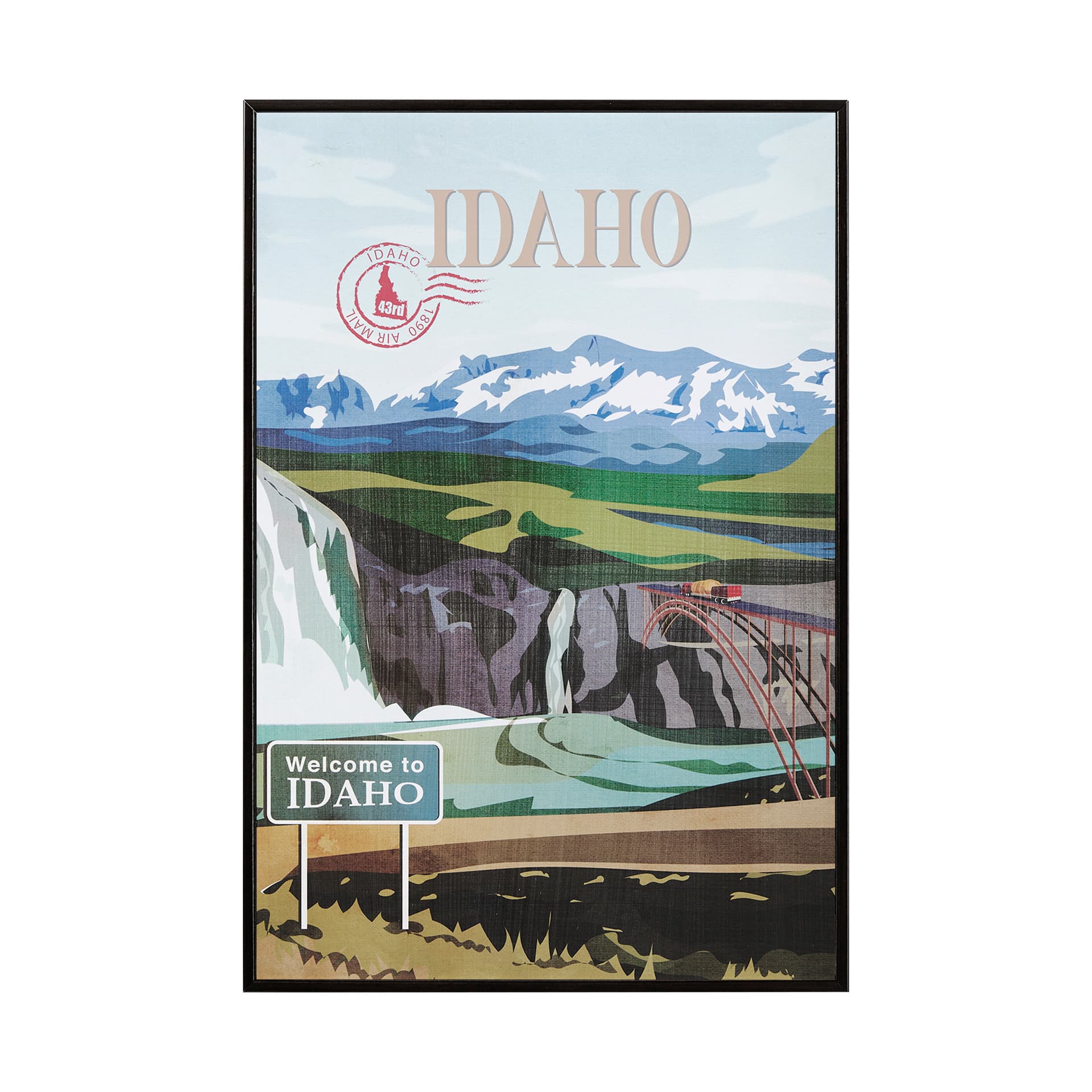 Idaho Go USA (SM) by Mercana Studio a Hand Embellished Decograph Framed Art Print — product photograph