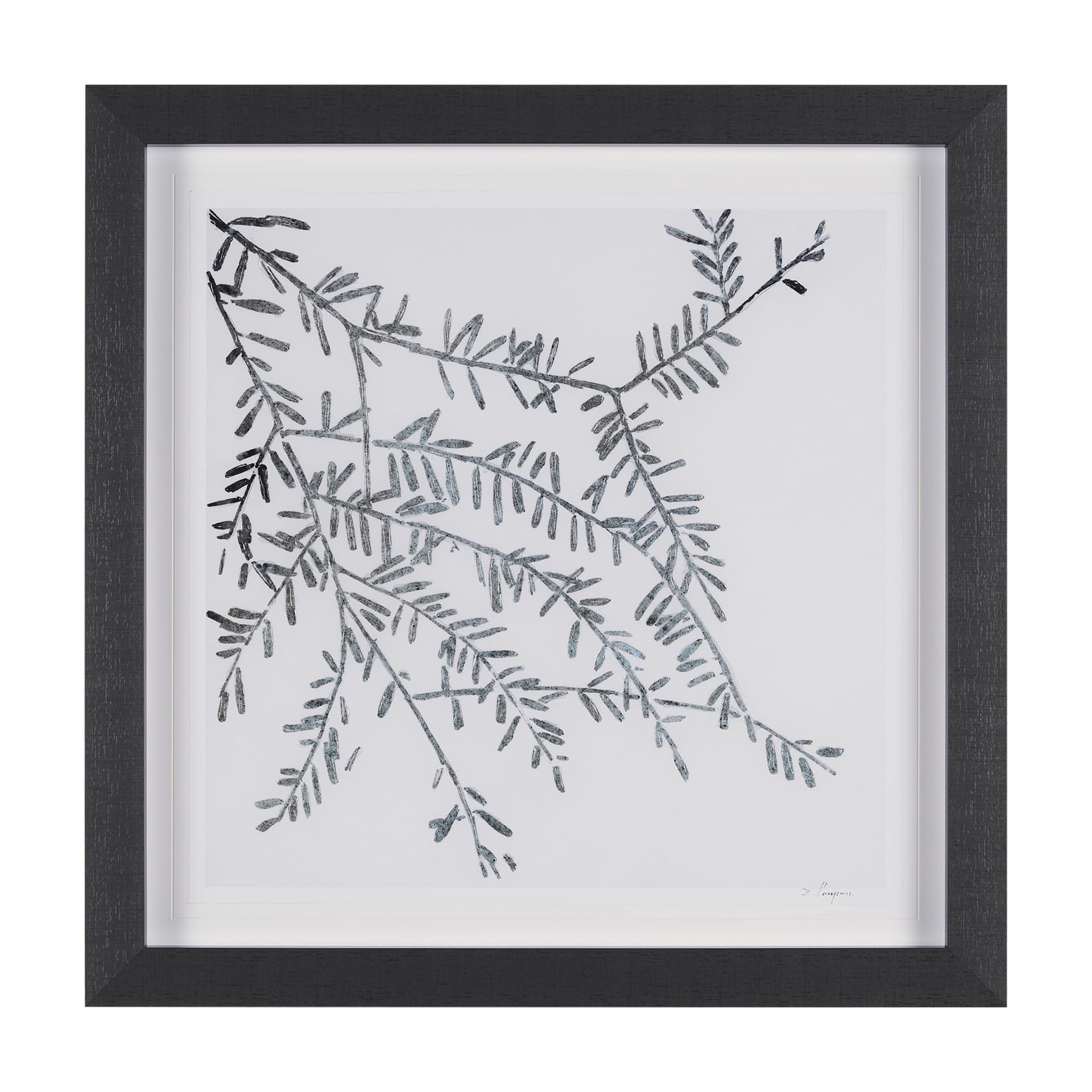 Evergreen Branches I by Mercana Studio a Hand Embellished Framed Art Print Matted under Glass — product photograph