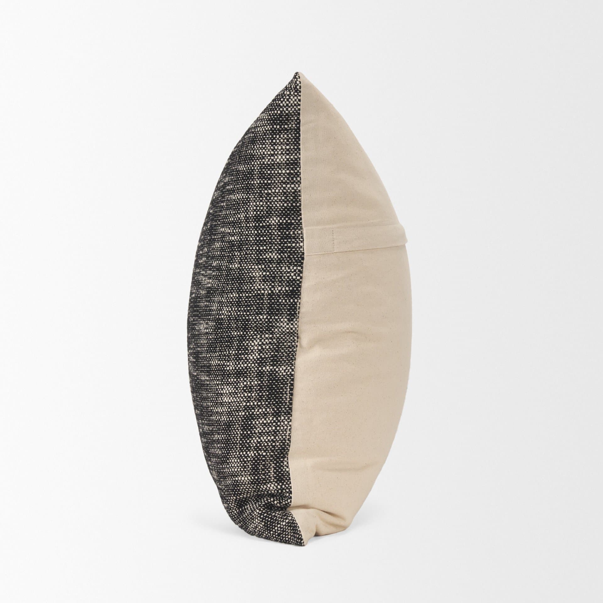Jalia 20x20 Cream and Black Cotton Decorative Square Pillow Cover — product photograph
