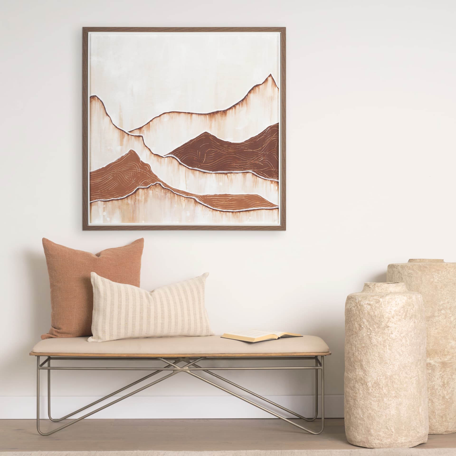 Red Rock View by Studio M a handmade Original Framed Artwork under Glass — in a styled room