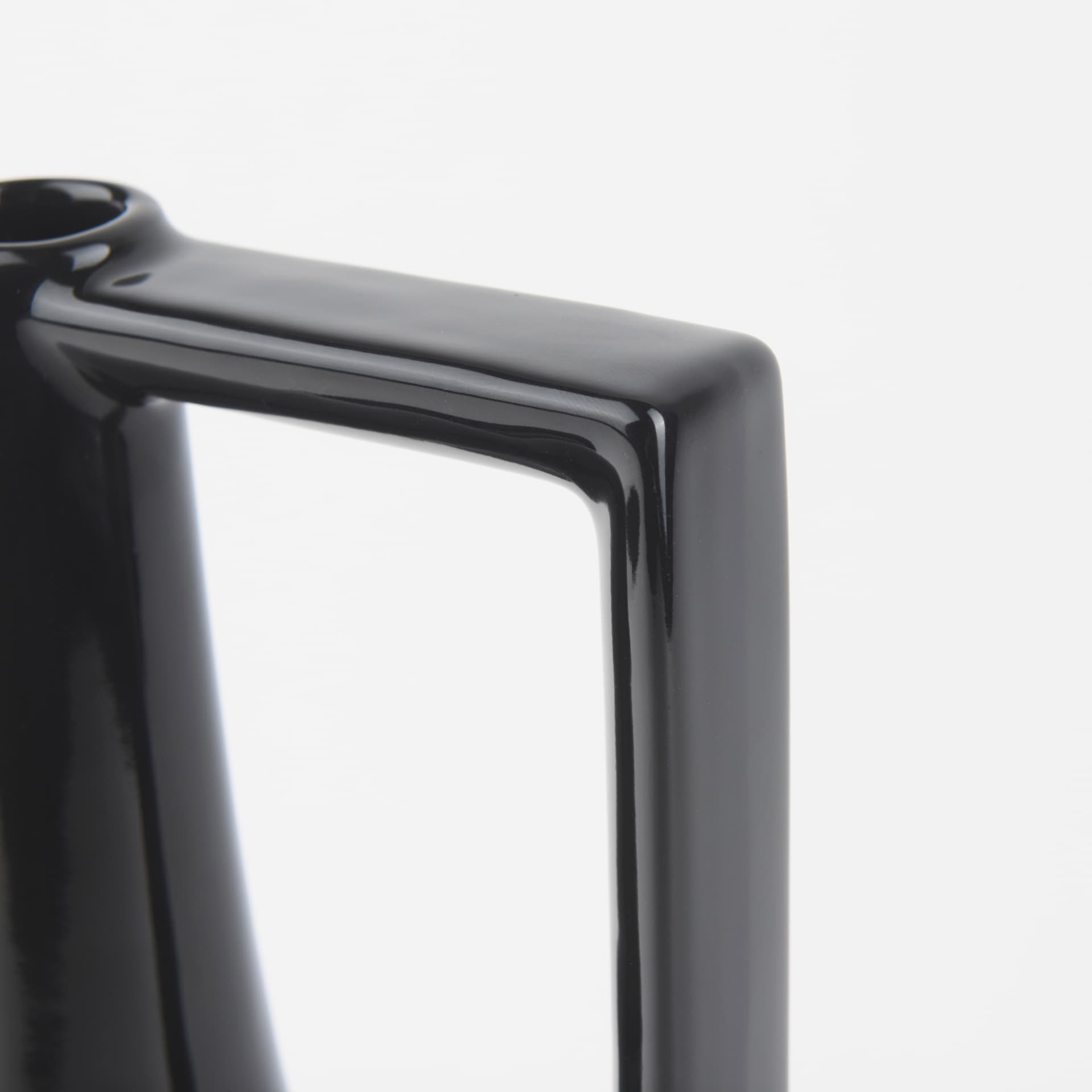 Burton 13.1H Large Glossy and Matte Black Ceramic Jug Vase — product photograph