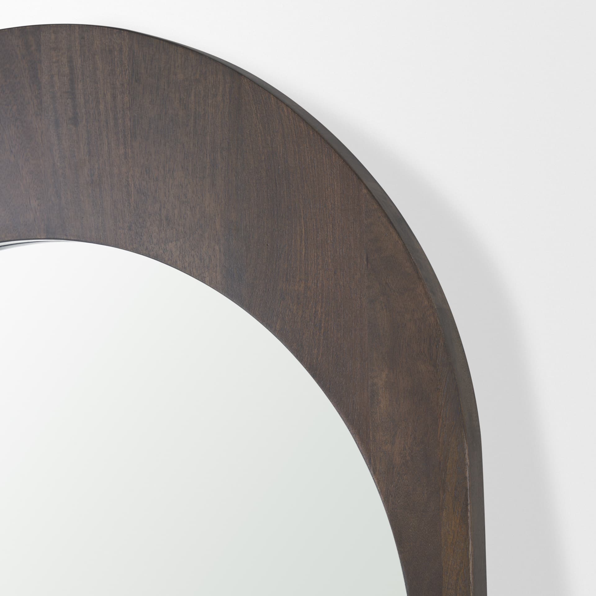 Celeste Dark Brown Wood Arched Floor Mirror — product photograph