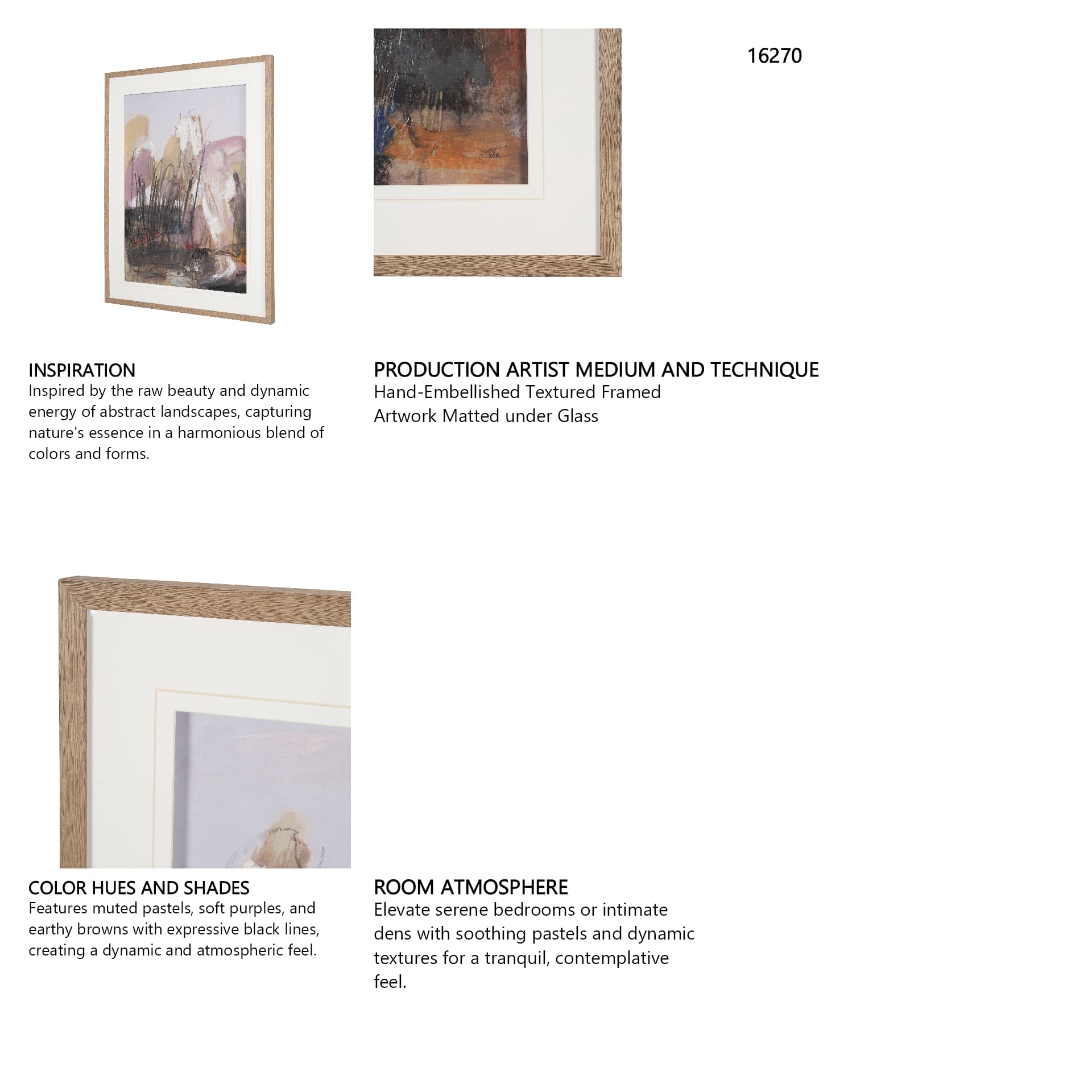 Abstract Autumn 2 by Mercana Studio Hand-Embellished Textured Framed Artwork Matted under Glass — product photograph