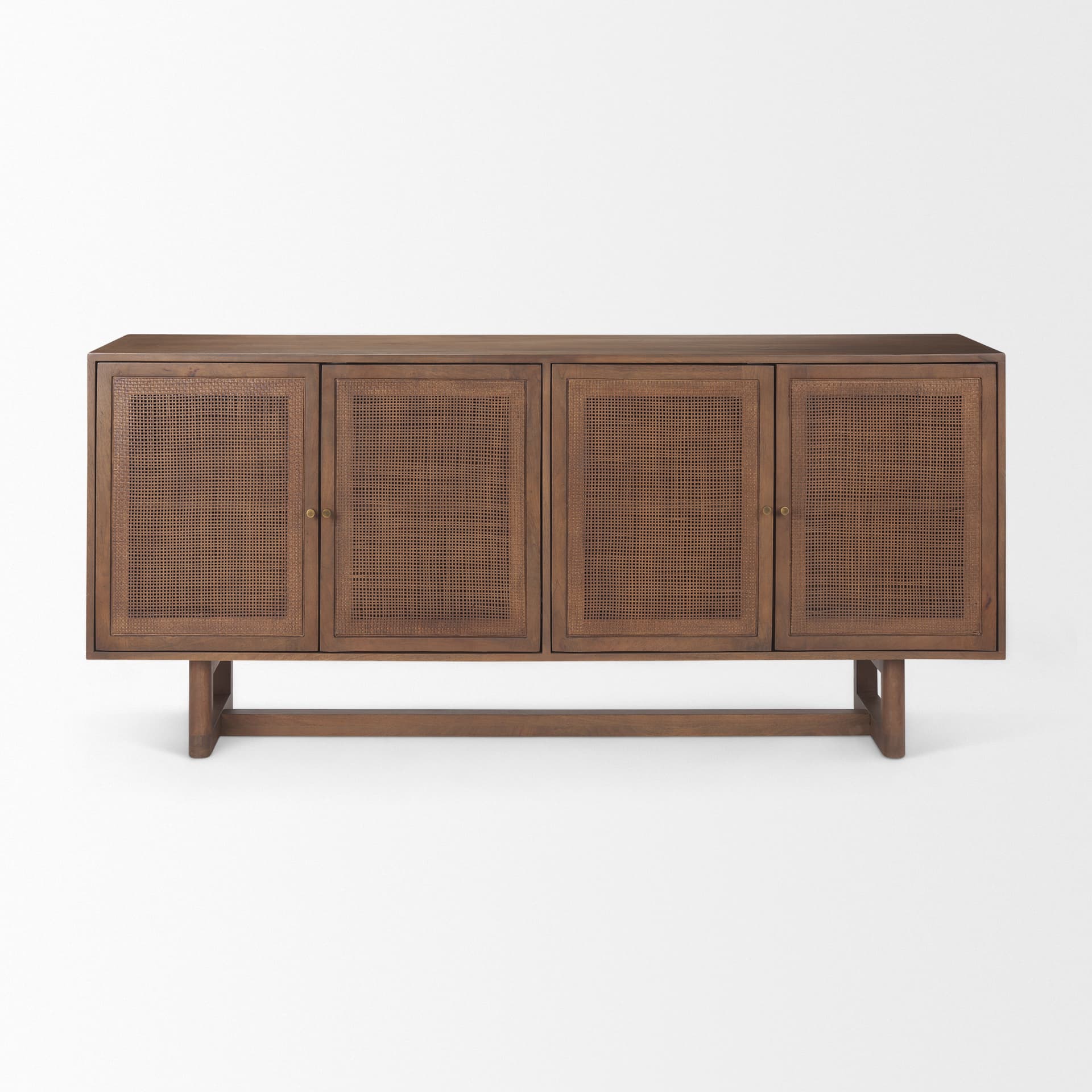 Grier Medium Brown Solid Wood W/Cane Sideboard — product photograph