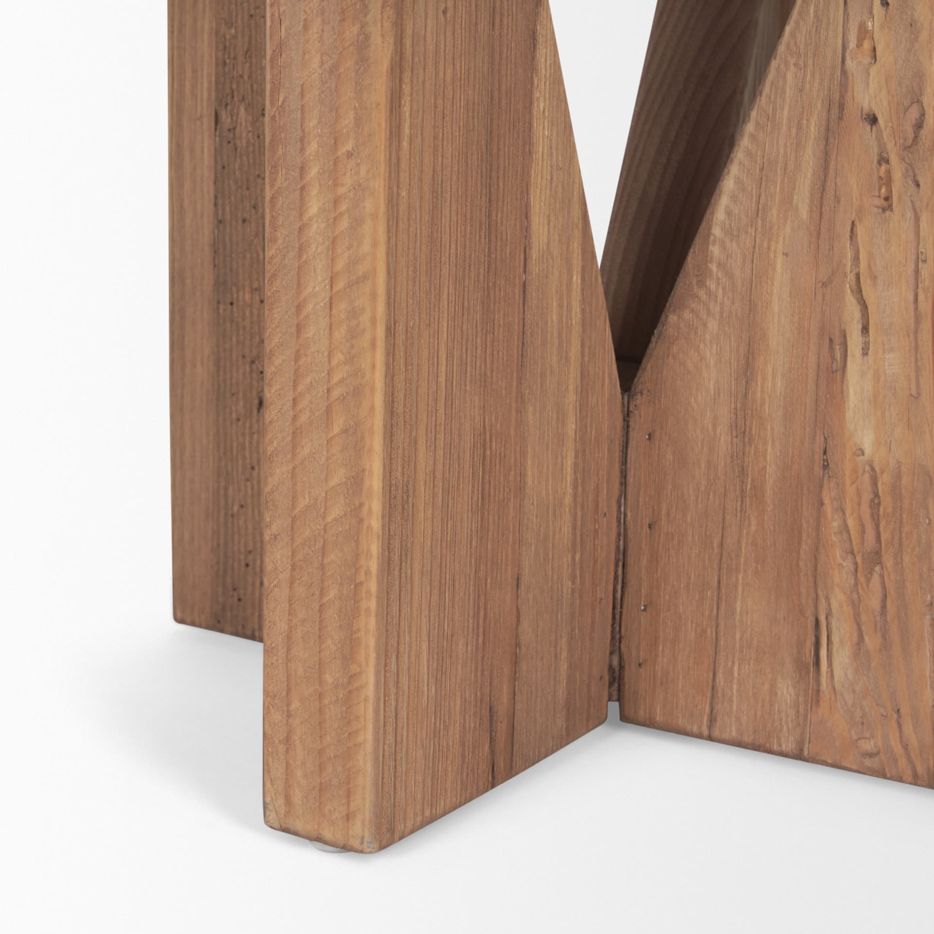 Tahlia Round Natural Brown Wood w/ Angled Legs Stool — product photograph