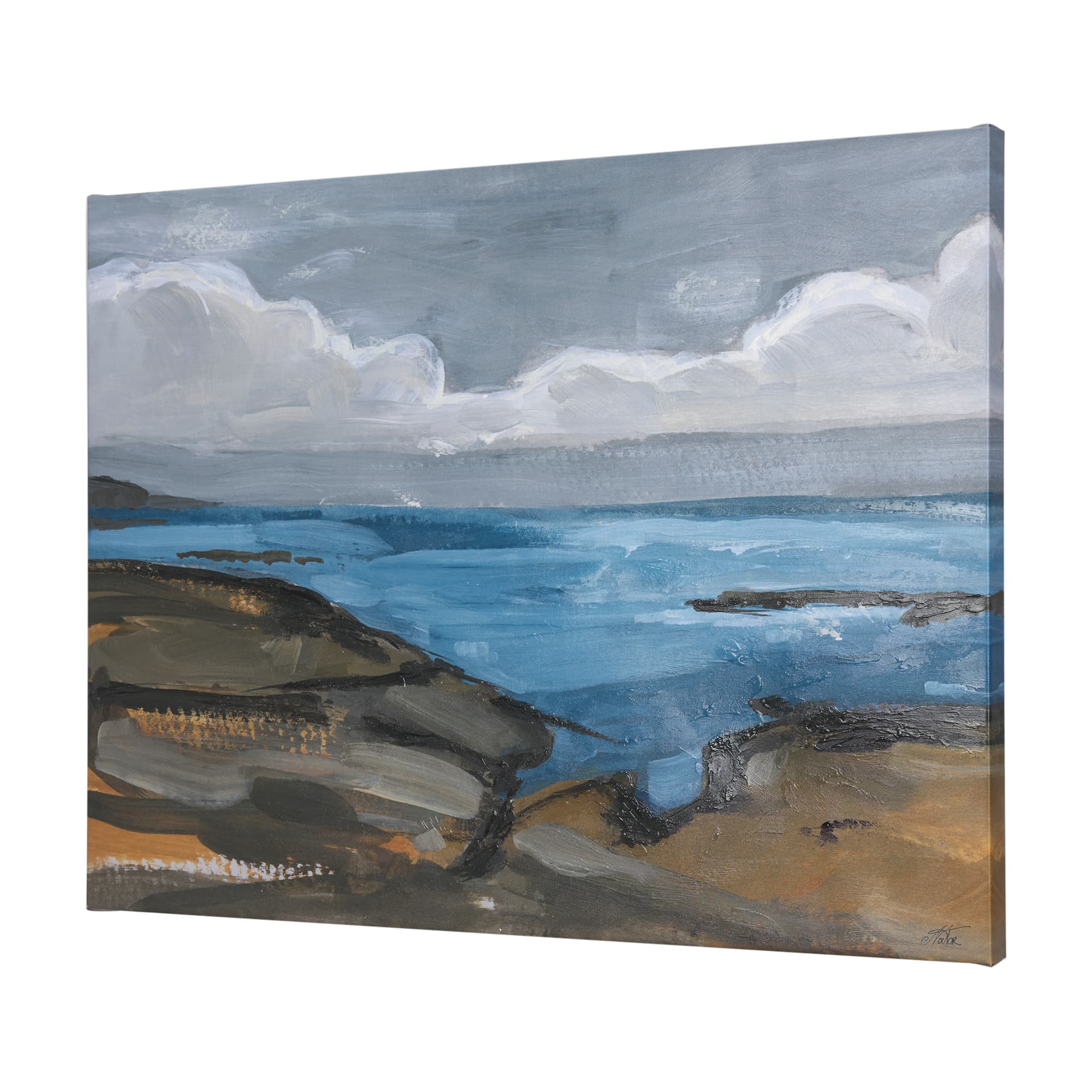 Grey Sky I by Mercana Studio a Hand Embellished Textured Canvas — product photograph