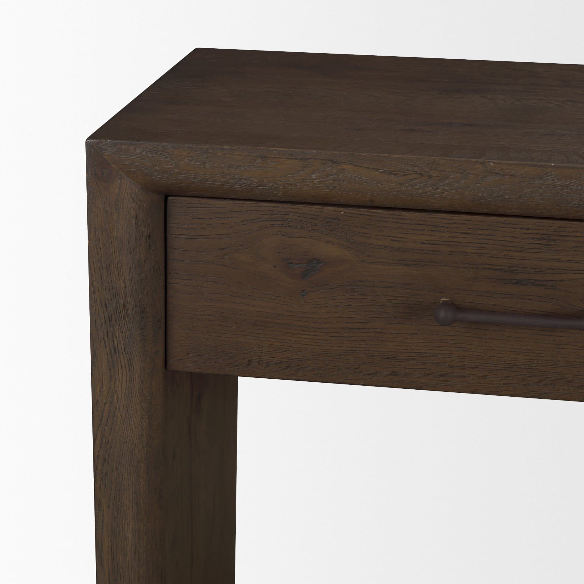 Belford 72" Dark Brown Oak Wood Console Table — product photograph