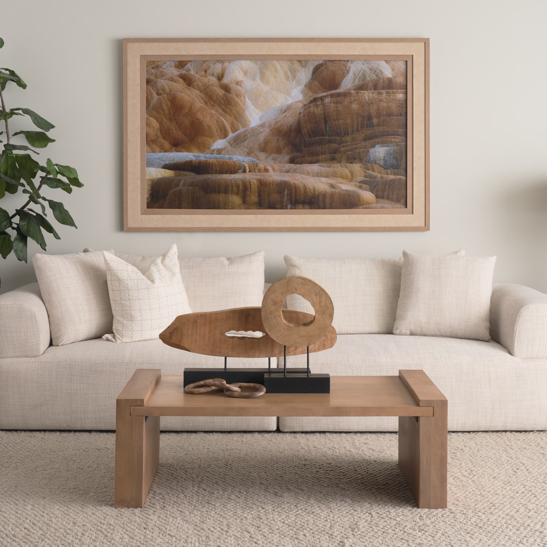 Liquid Travertine by Gary Blatter a Hand Embellished Framed Photo Art Print — in a styled room