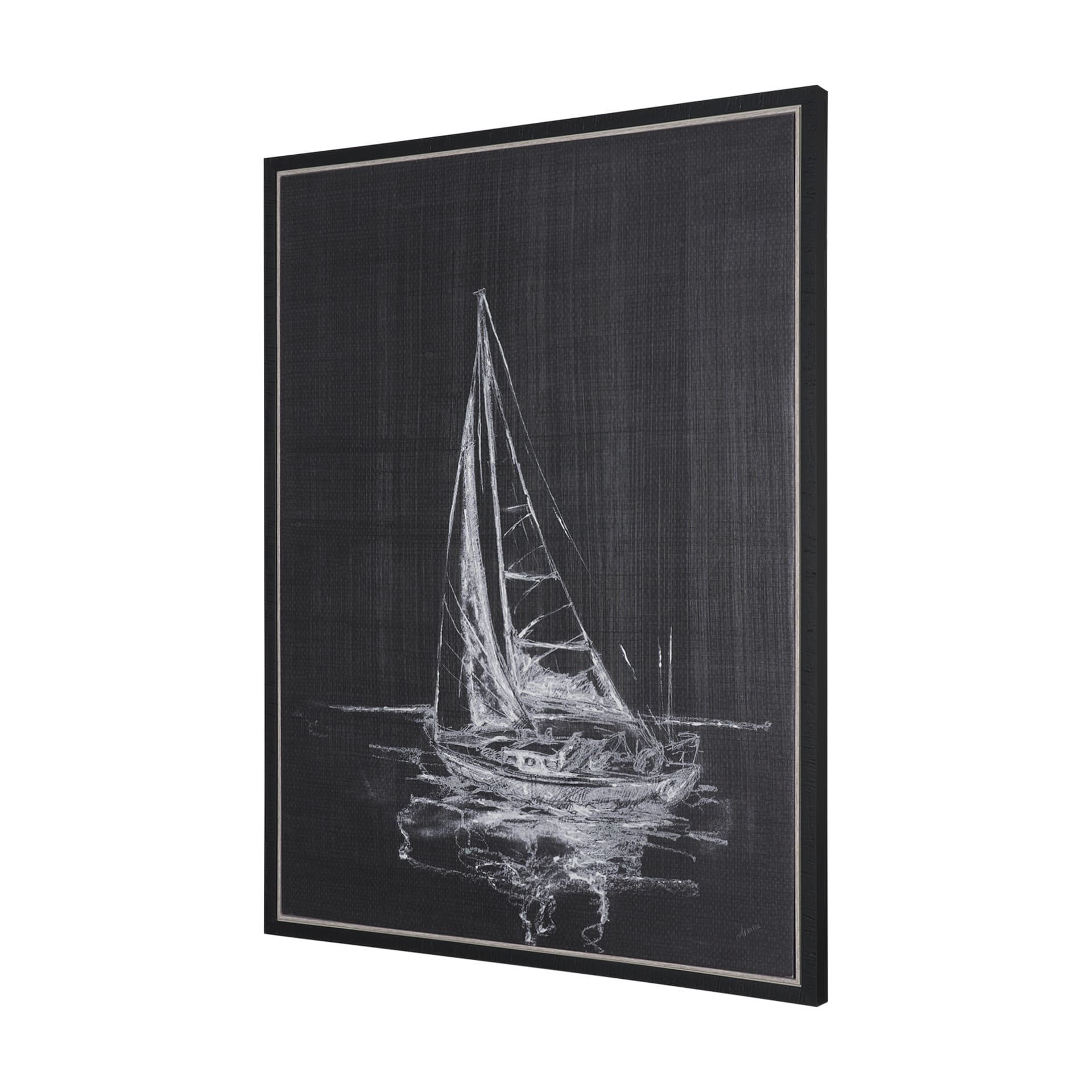 Sail Away I by Mercana Studio a Hand Embellished Textured Framed Canvas — product photograph