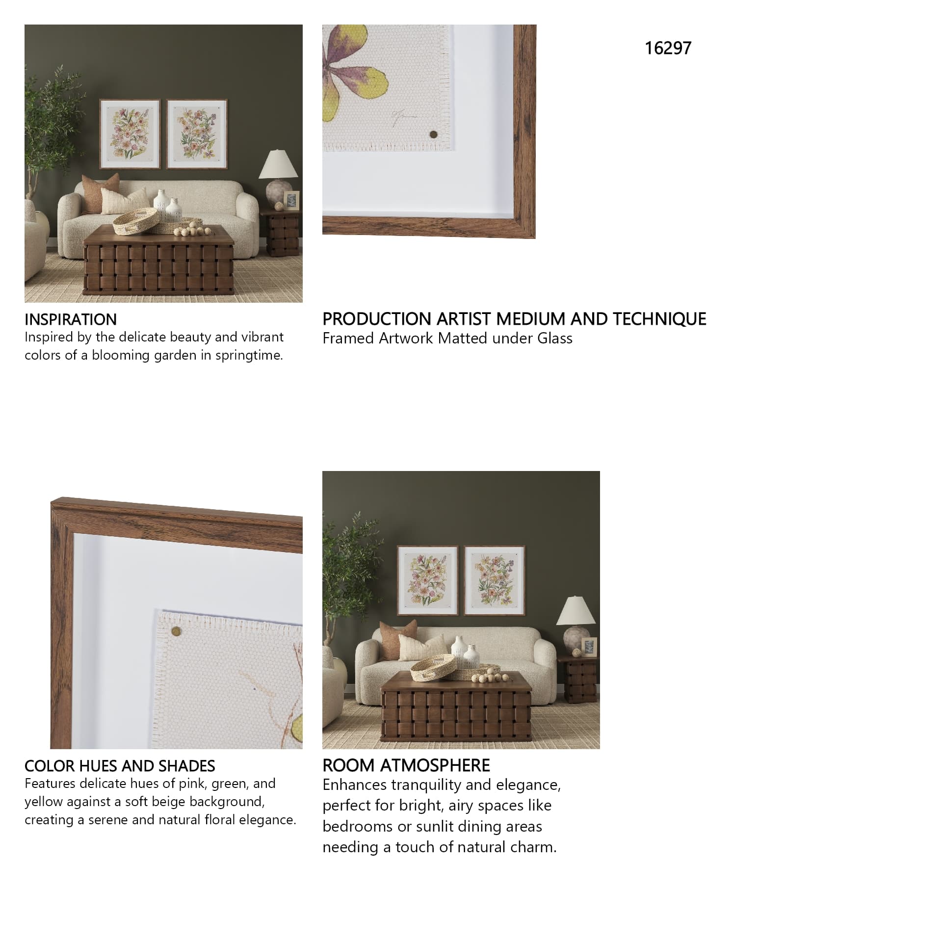 Atelier des Fleurs II by Mercana Studio Framed Artwork Matted under Glass — in a styled room