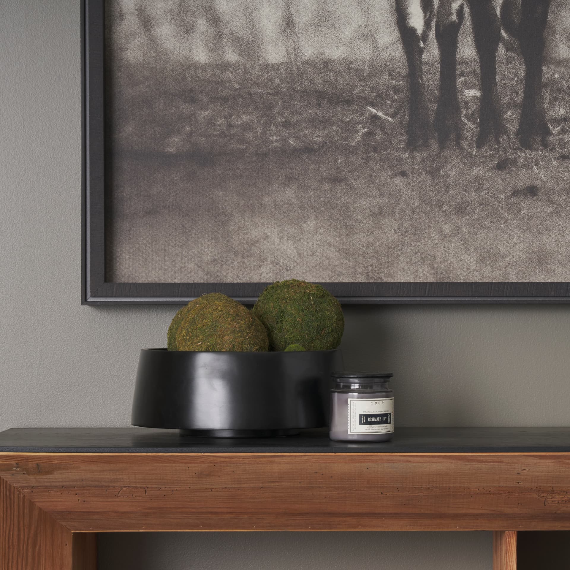 Kadara Black Solid Wood Decorative Bowl — product photograph
