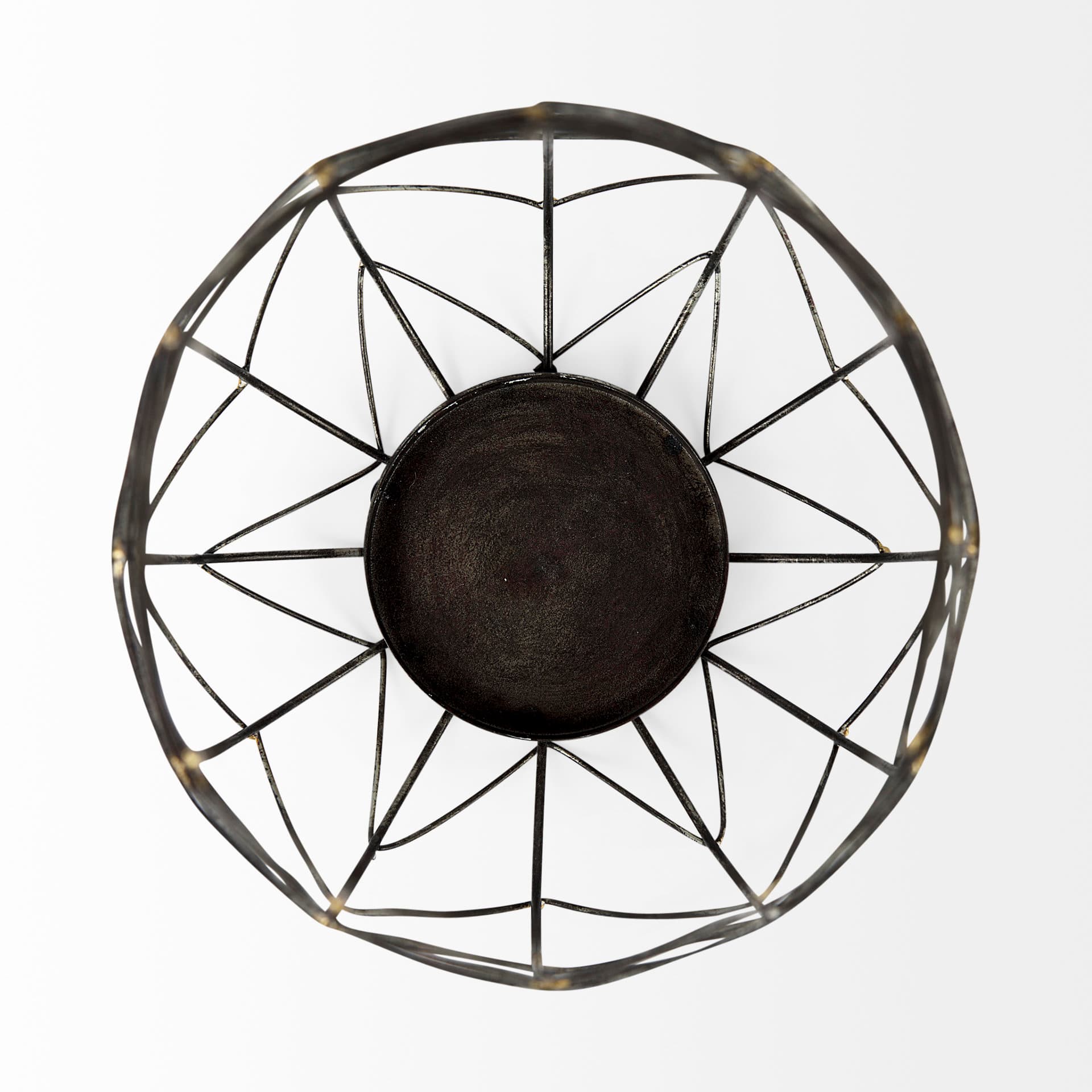 Petiole I Small Gold Toned Metal Table Candle Holder — product photograph