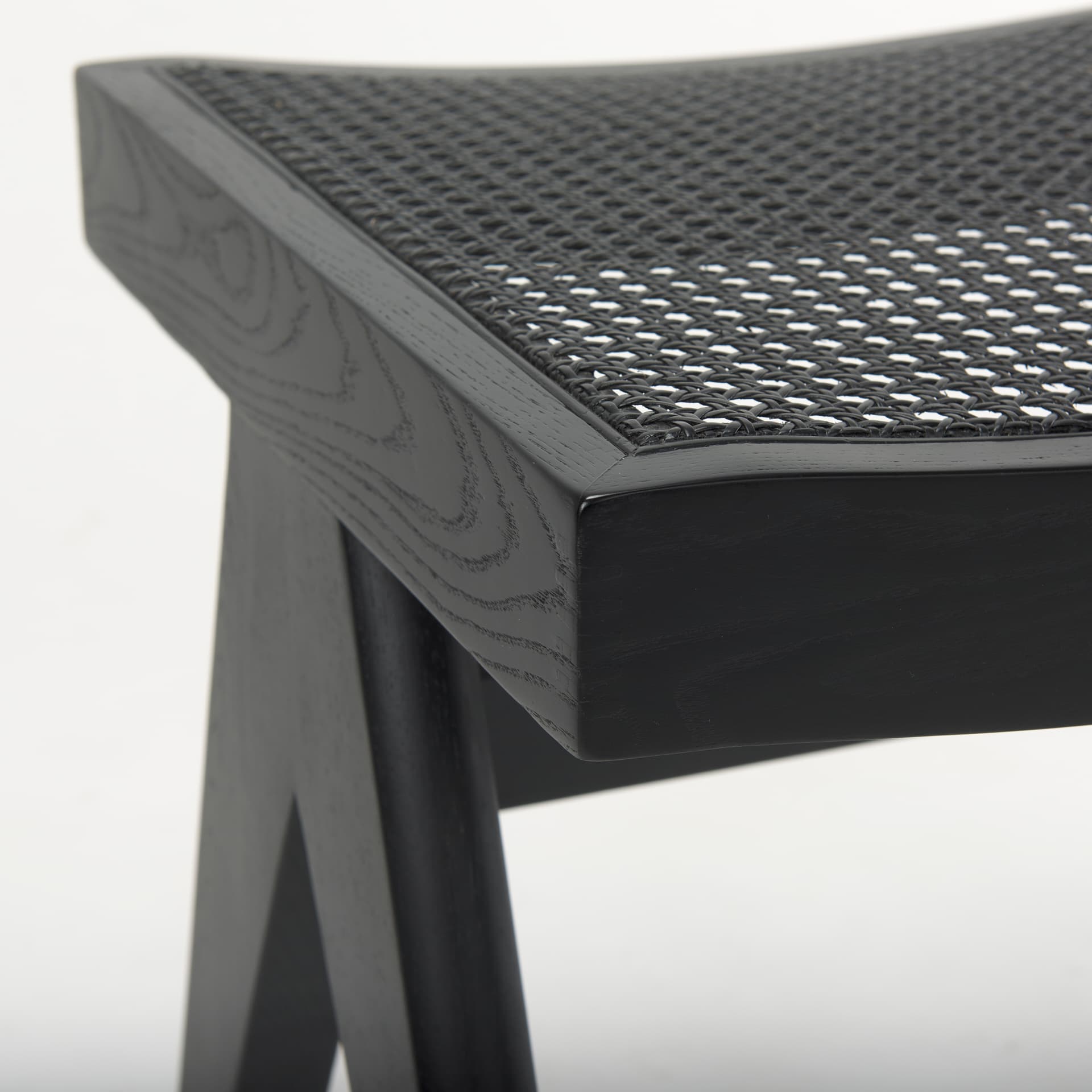 Arvin 21.7L x 17.7W x 18.1H Black Wooden Stool — product photograph