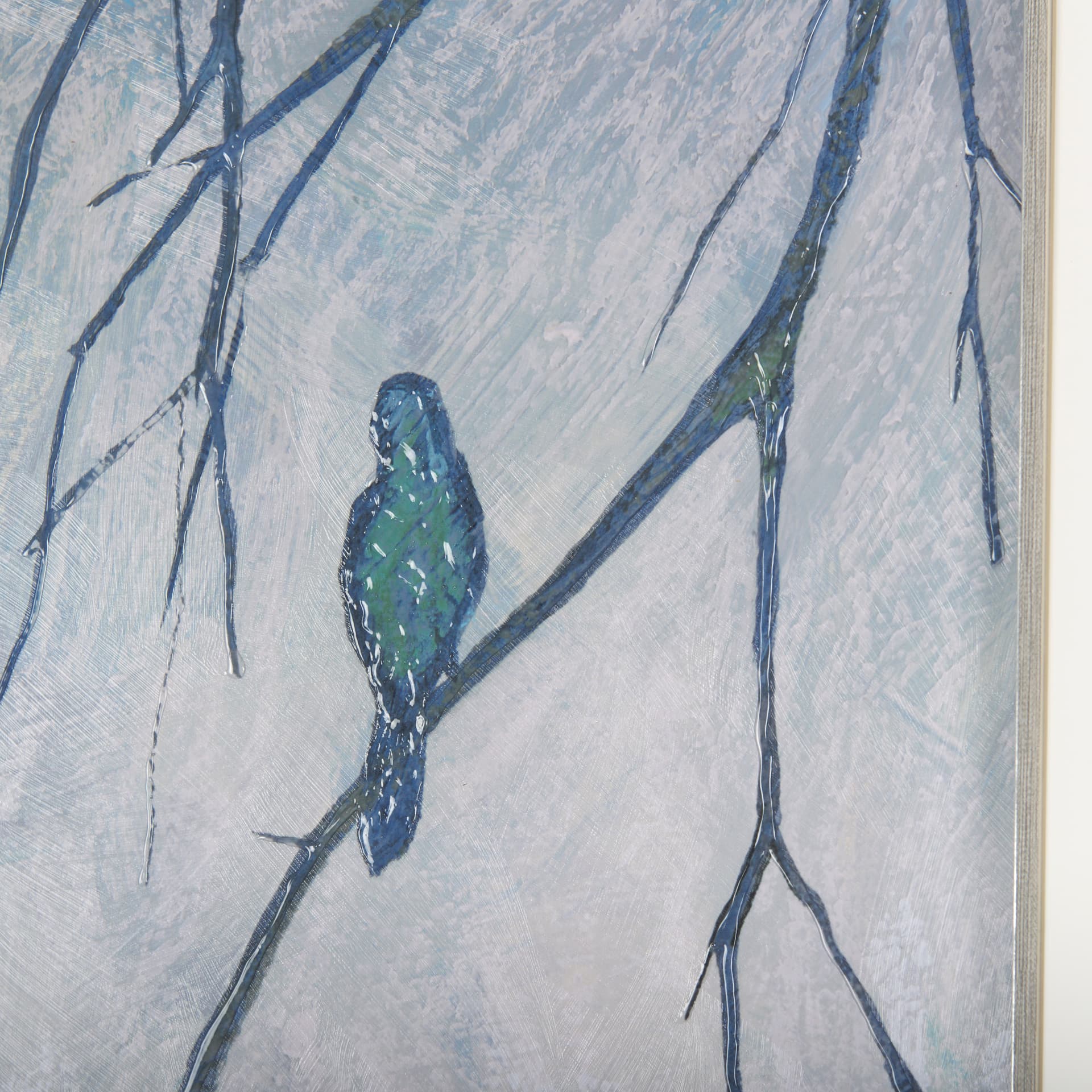 Bird Song I by Mercana Studio a Hand Embellished Textured Framed Art Print Matted under Glass — product photograph
