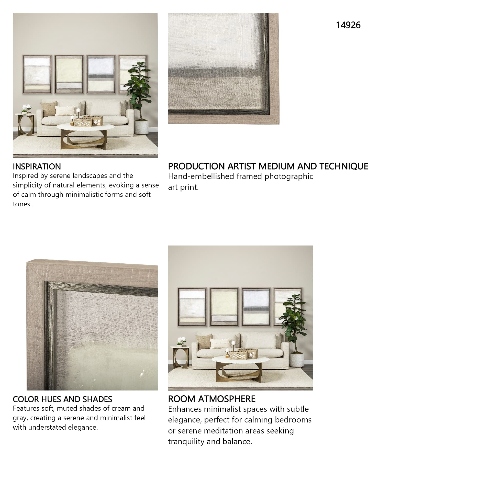 Ecru by Mercana Studio a Hand Embellished Textured Framed Art Photograph Matted under Glass — in a styled room