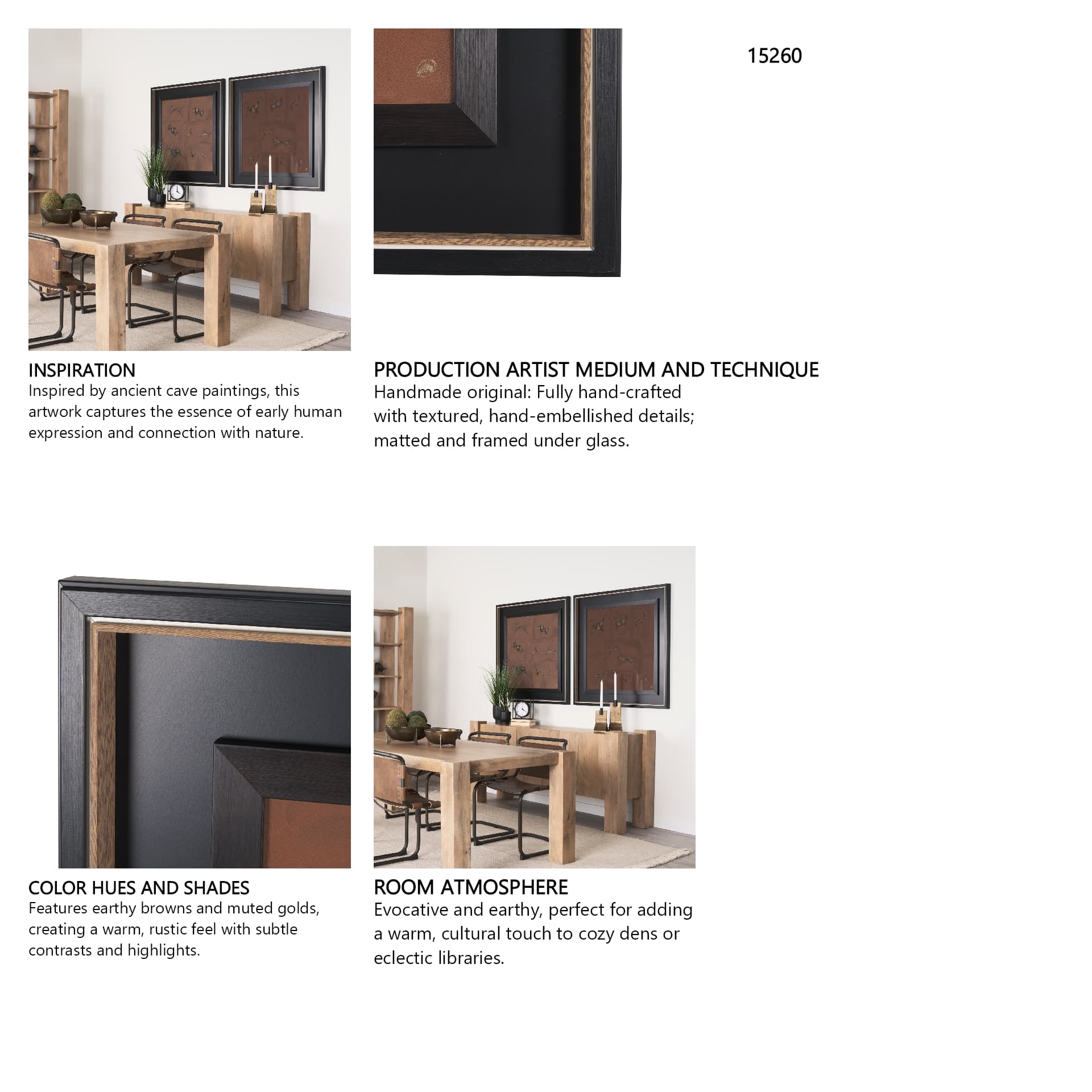 Stone Age I by Studio M a handmade Original Framed Artwork under Glass — in a styled room