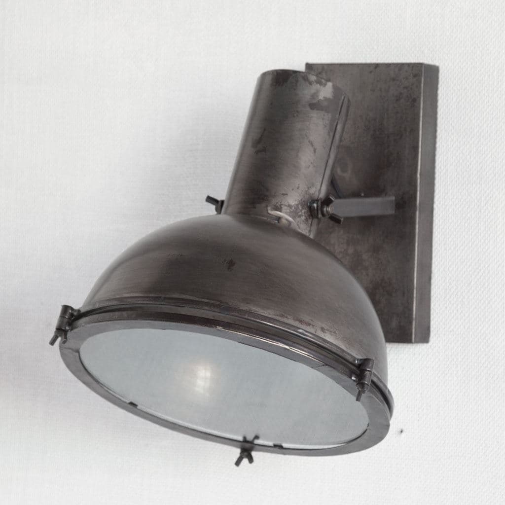 Taza 10.3x12 Gray Metal Dome Shade Wall Sconce — product photograph