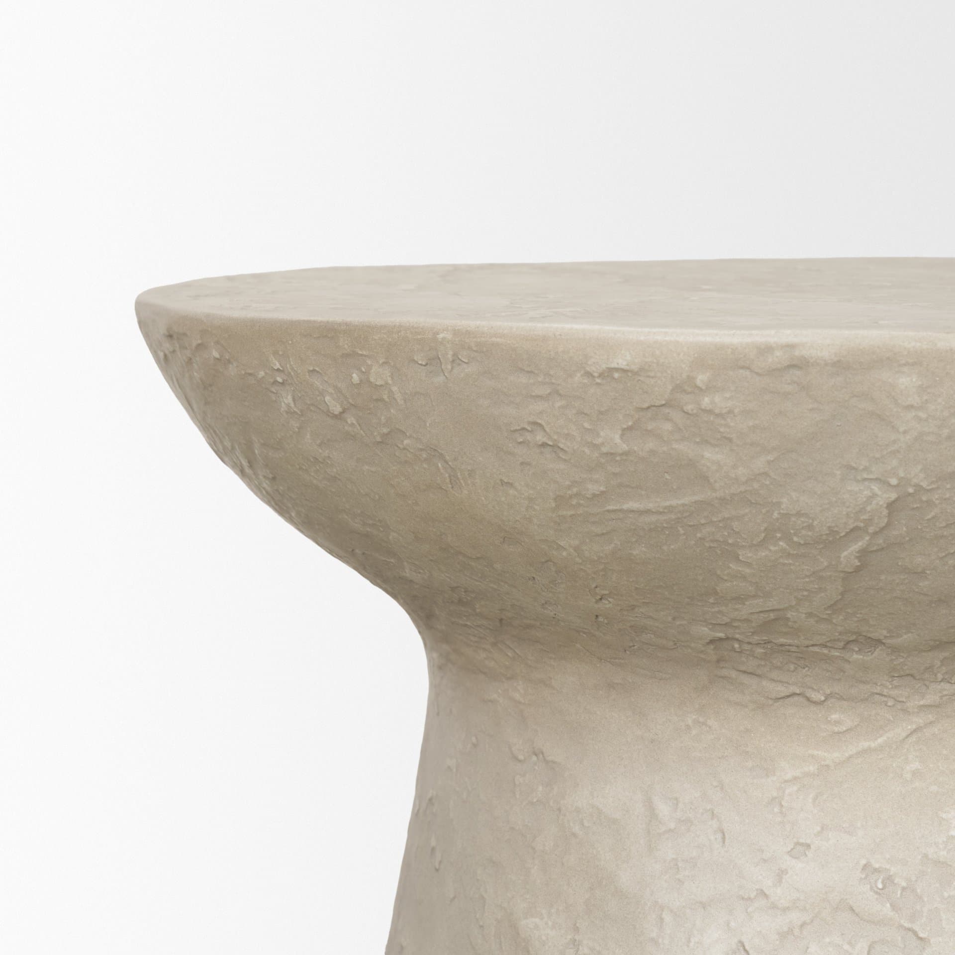 Mesa Round Stone Finish Pillar Accent Table — product photograph