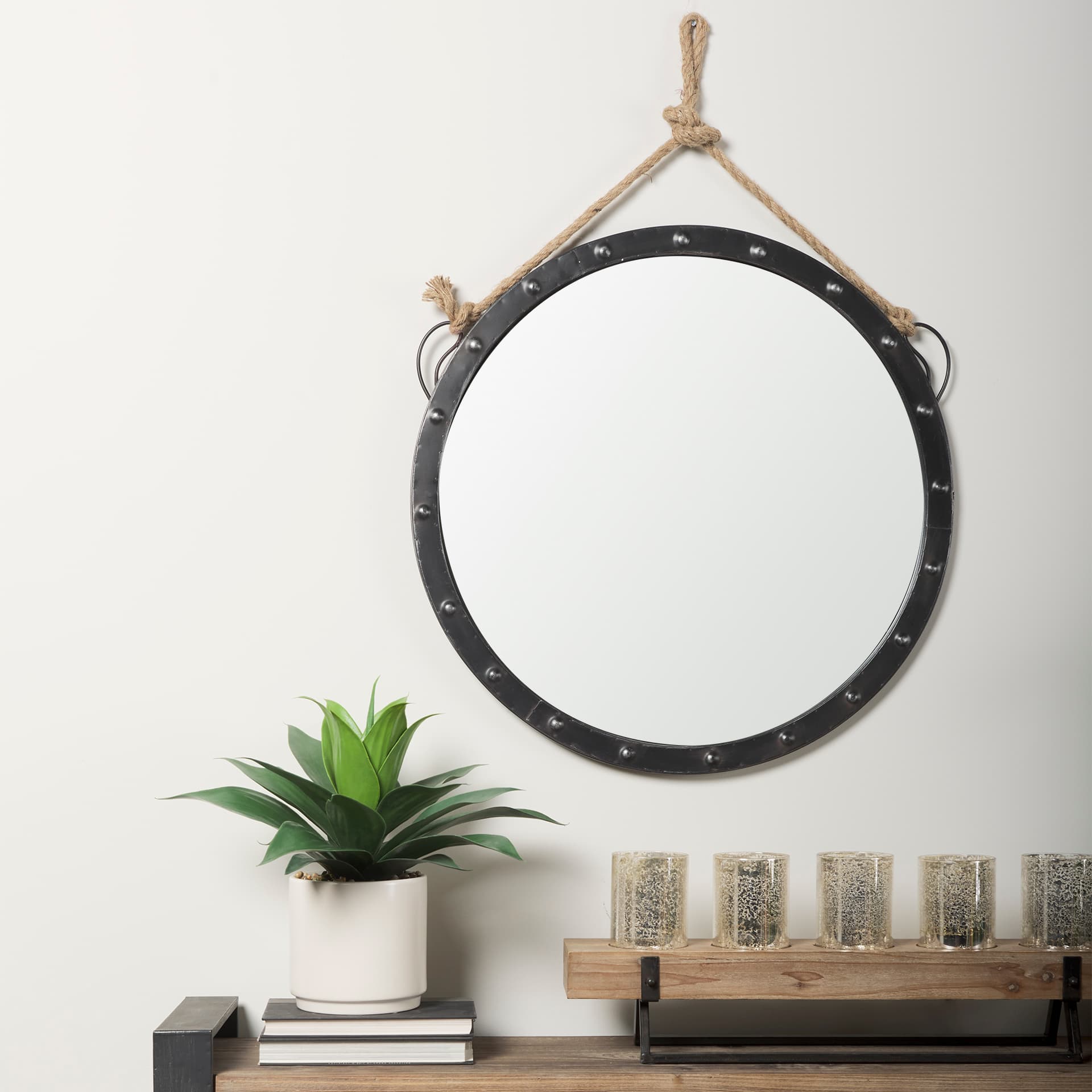 Pendula 27L x 27H Round Metal Frame Mirror — product photograph