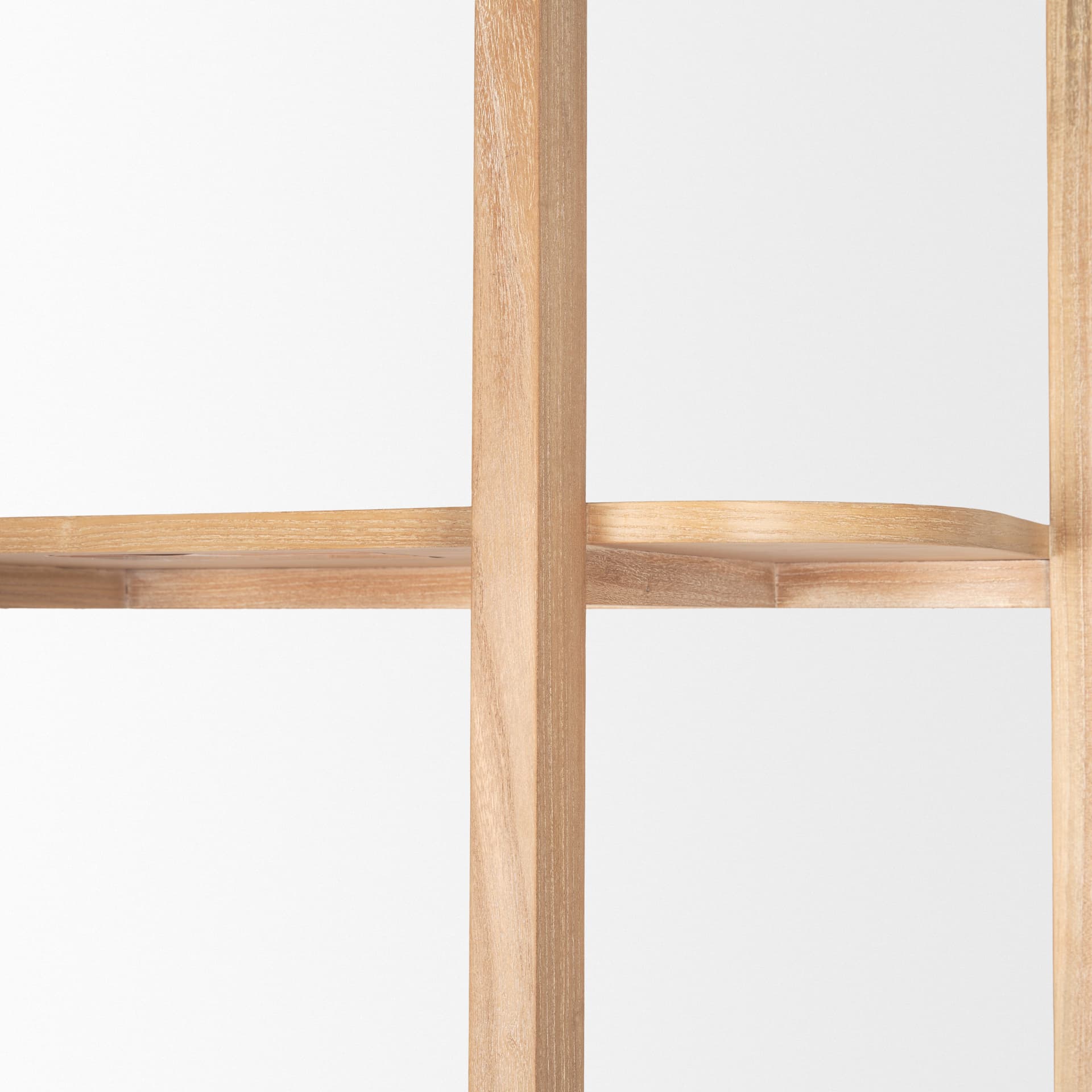 Taylin Light Brown Solid Wood Open Bookshelf — product photograph
