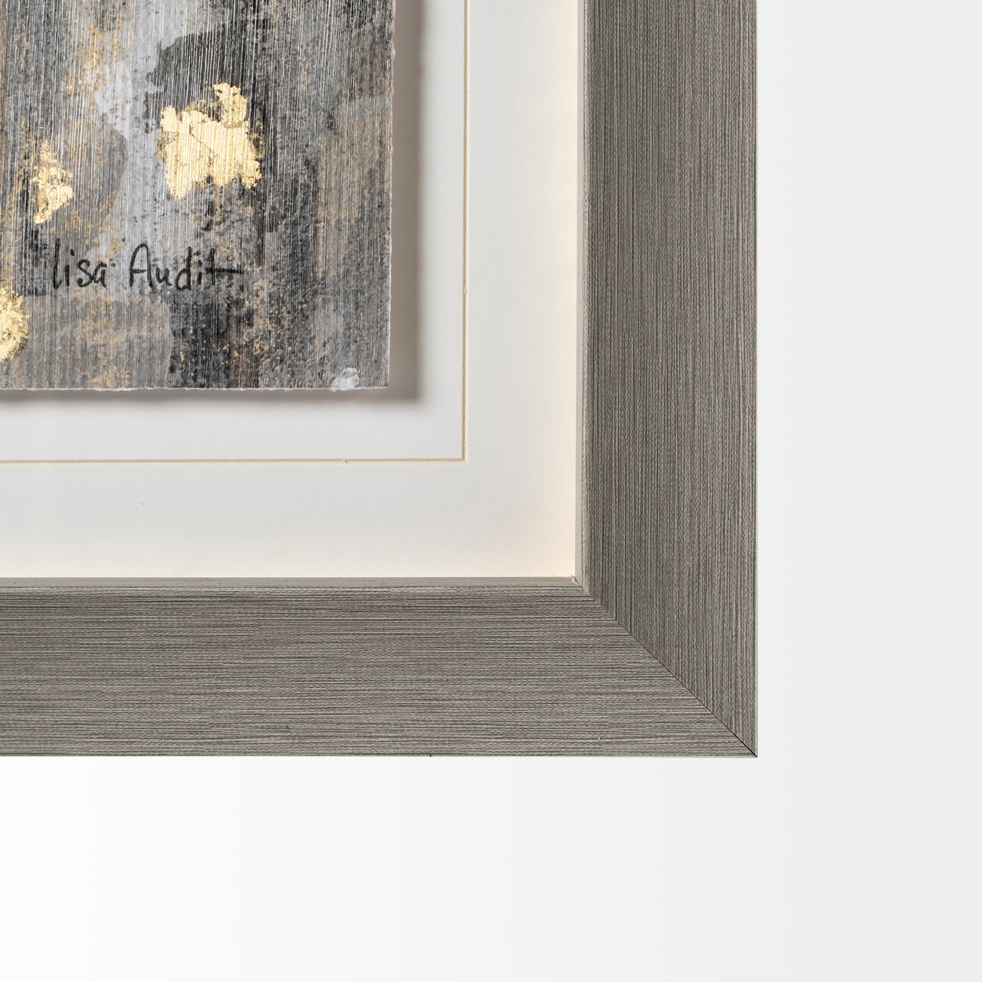The Forest V Neutral by Mercana Studio Hand Embellished Textured Framed Art Print Matted under Glass — product photograph