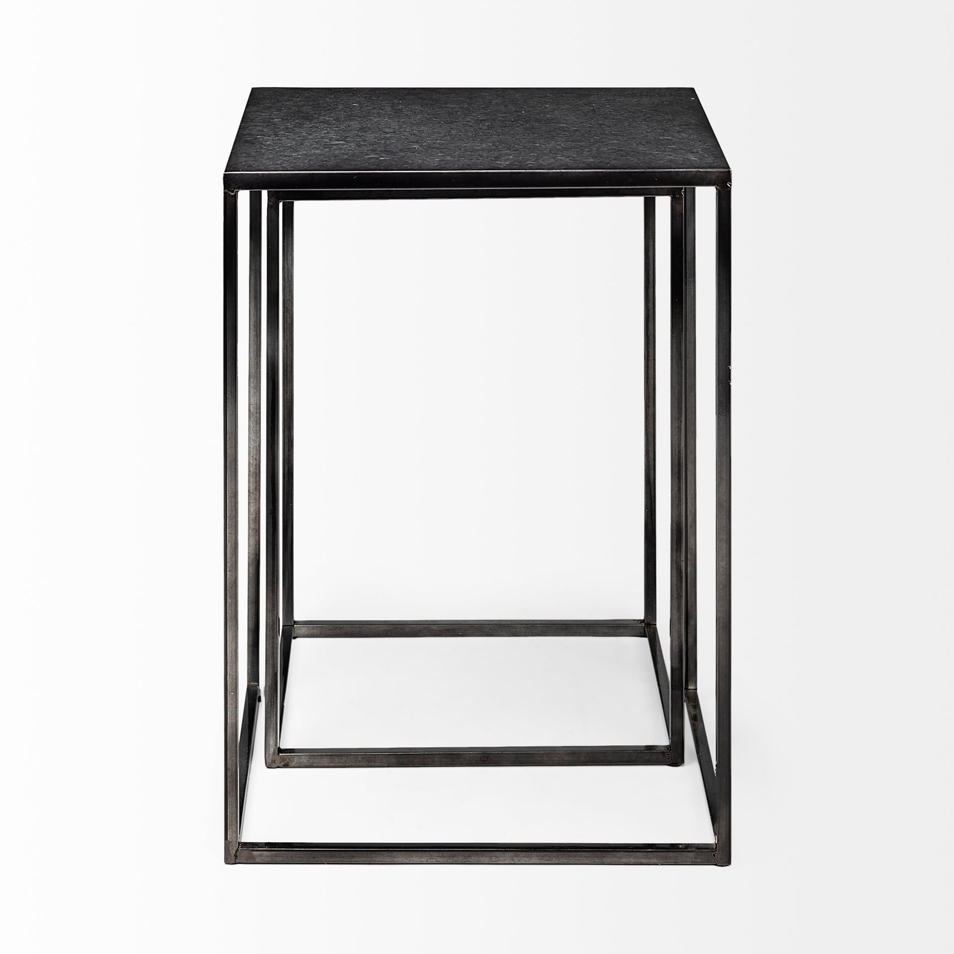 Kasey (Set of 2) 17.7L x 12.6W x 24.4H Galvanized Metal Nesting Accent Tables — product photograph