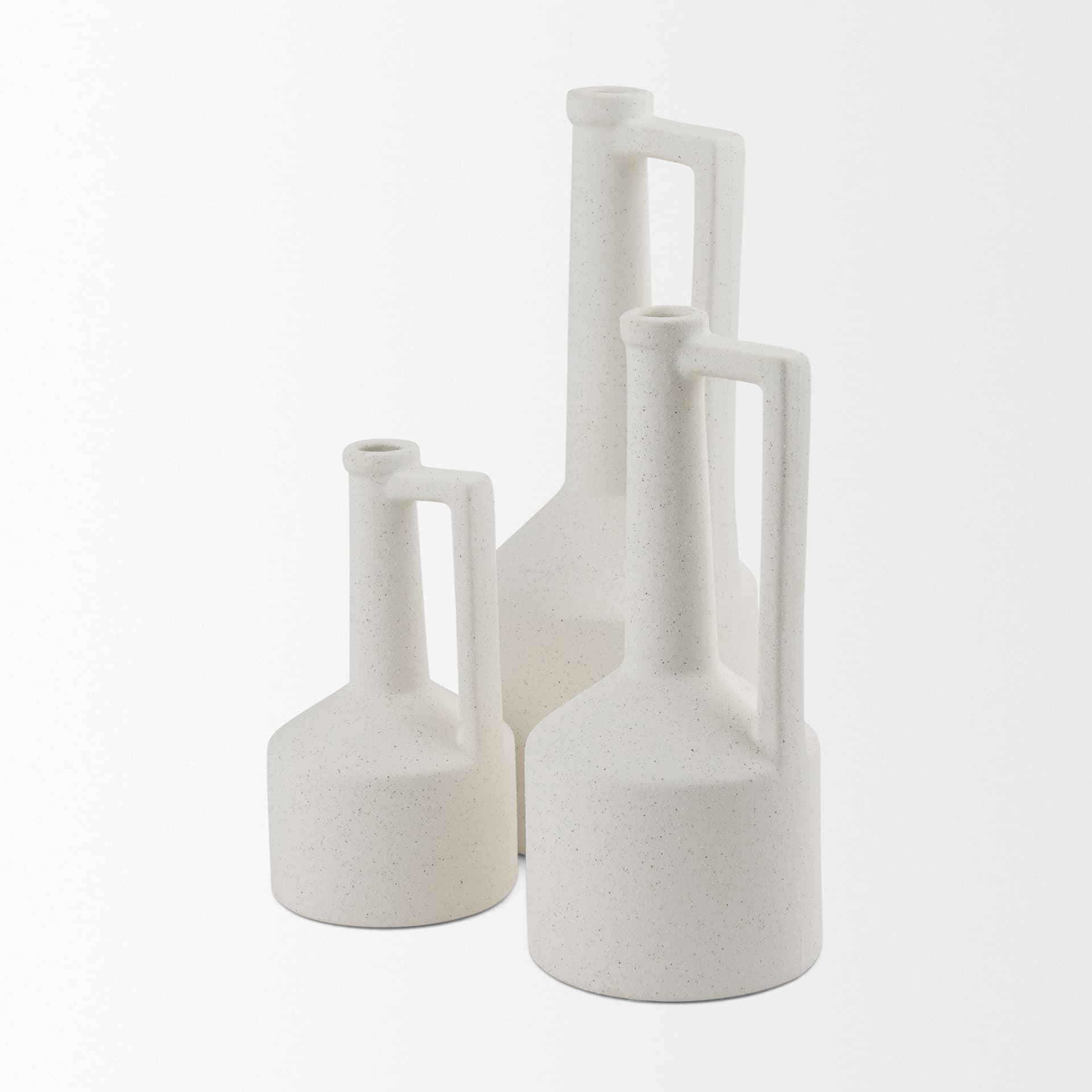 Burton 10.8H Small White Ceramic Jug Vase — product photograph