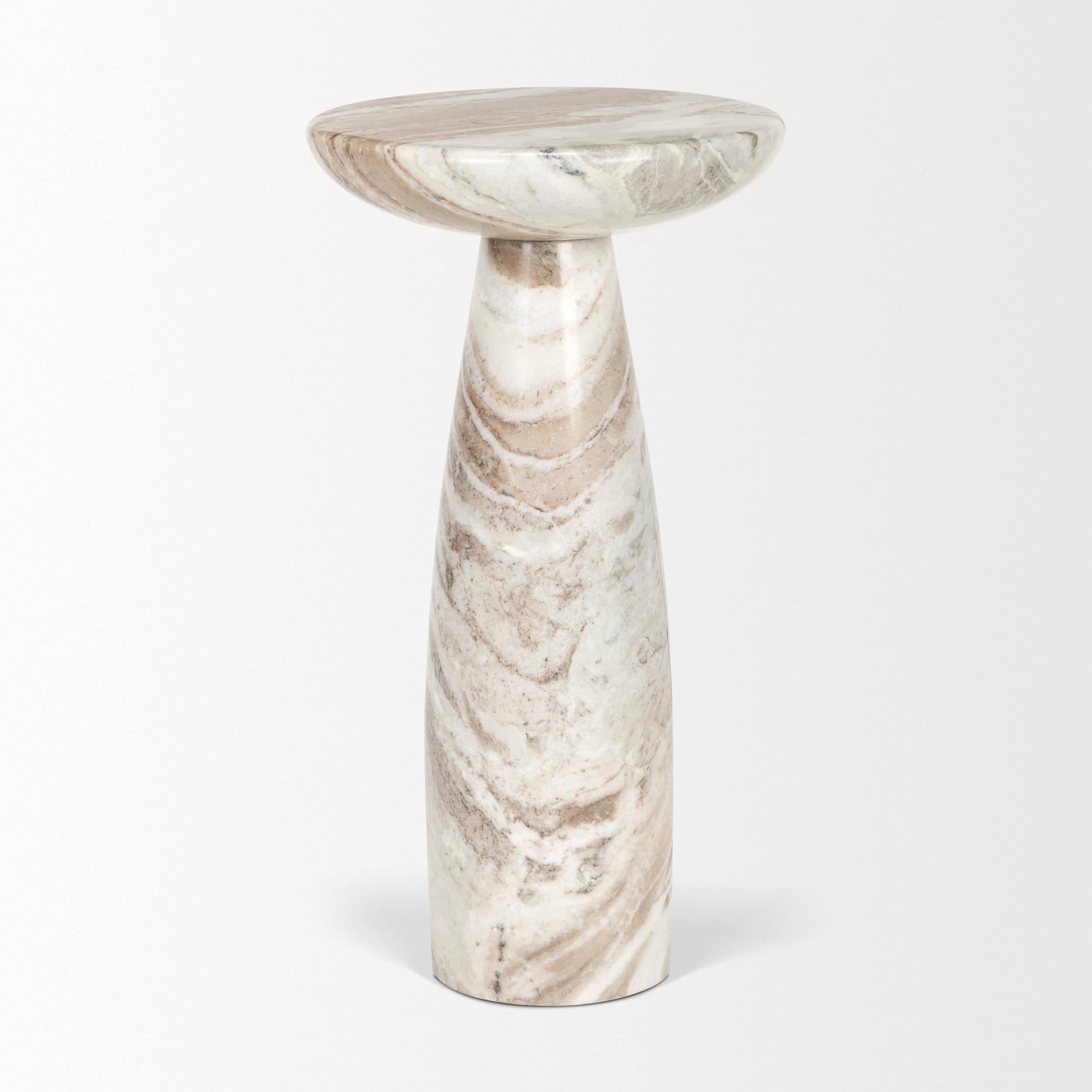 Bellancia Rosa Pink Marble Pedestal Side Table — product photograph
