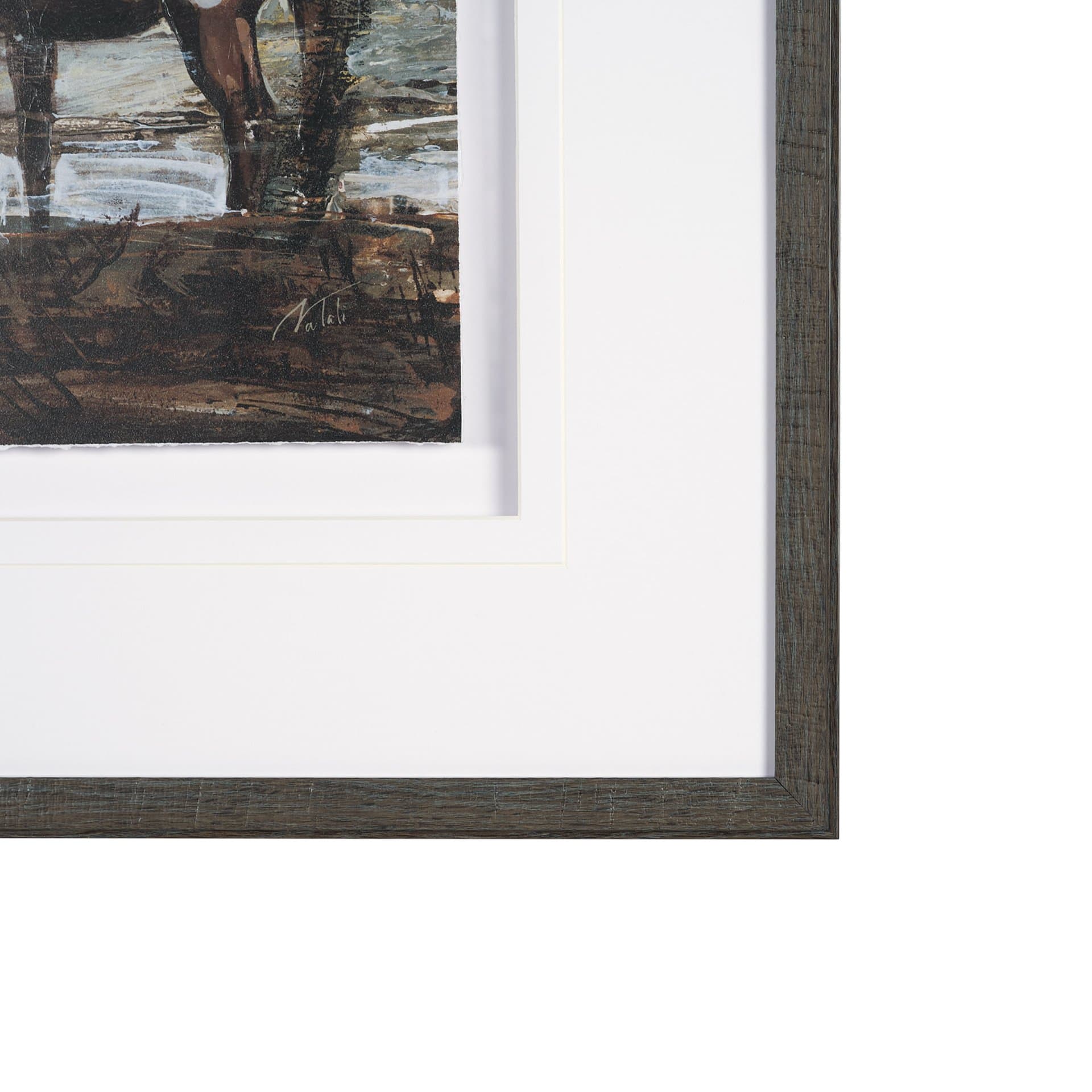 Equine Echoes III by Mercana Studio Hand Embelished Textured Framed Artwork Matted under Glass — product photograph